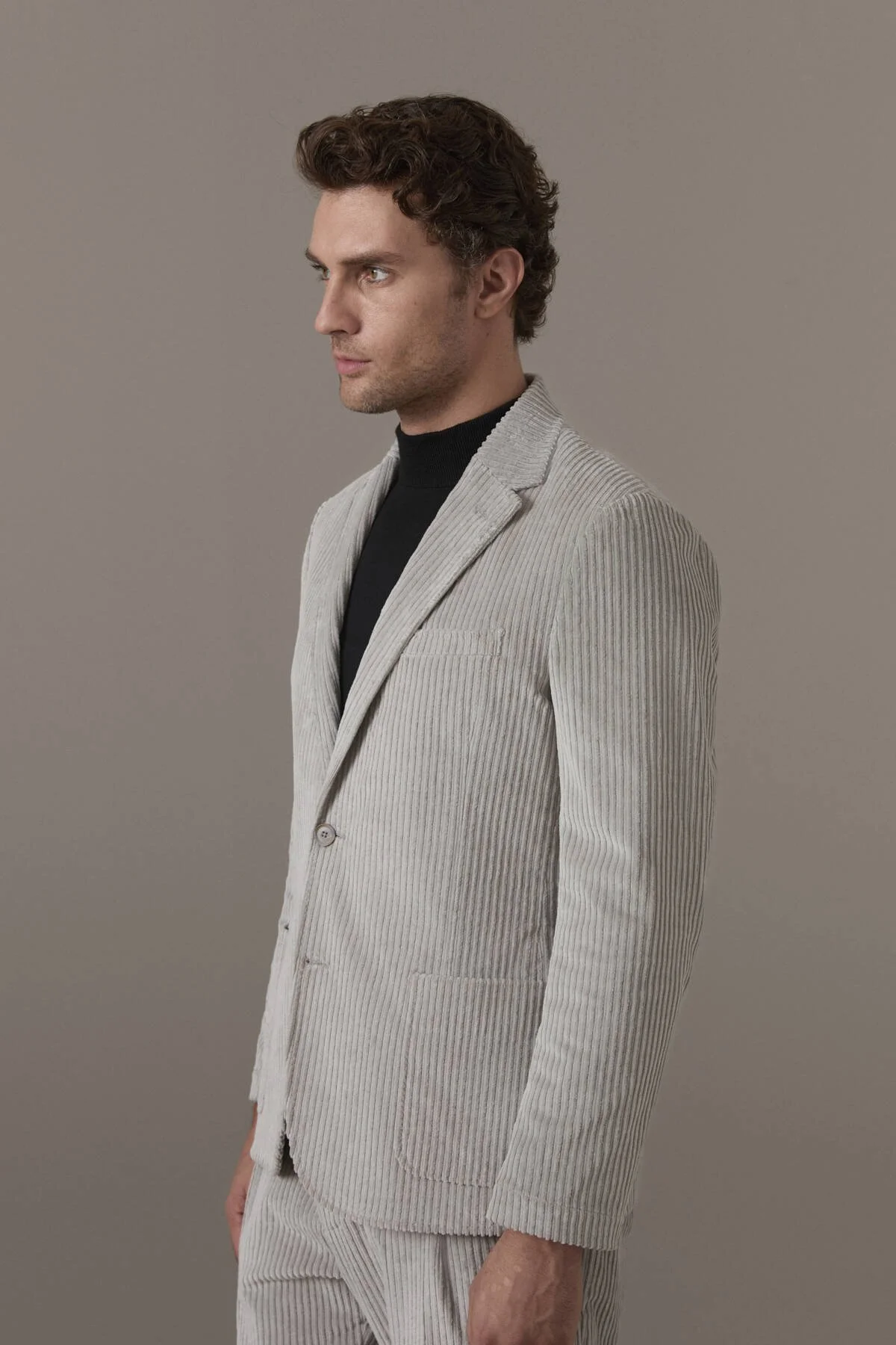 Hemington - Açık Bej Kadife Blazer Ceket (4)