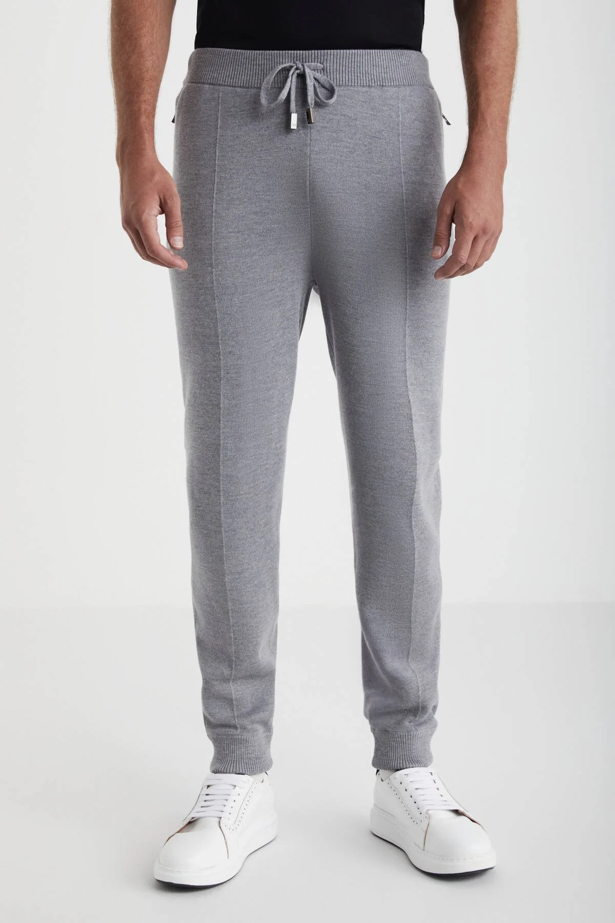 Hemington - Açık Gri Merino Yün Activewear Triko Pantolon (1)