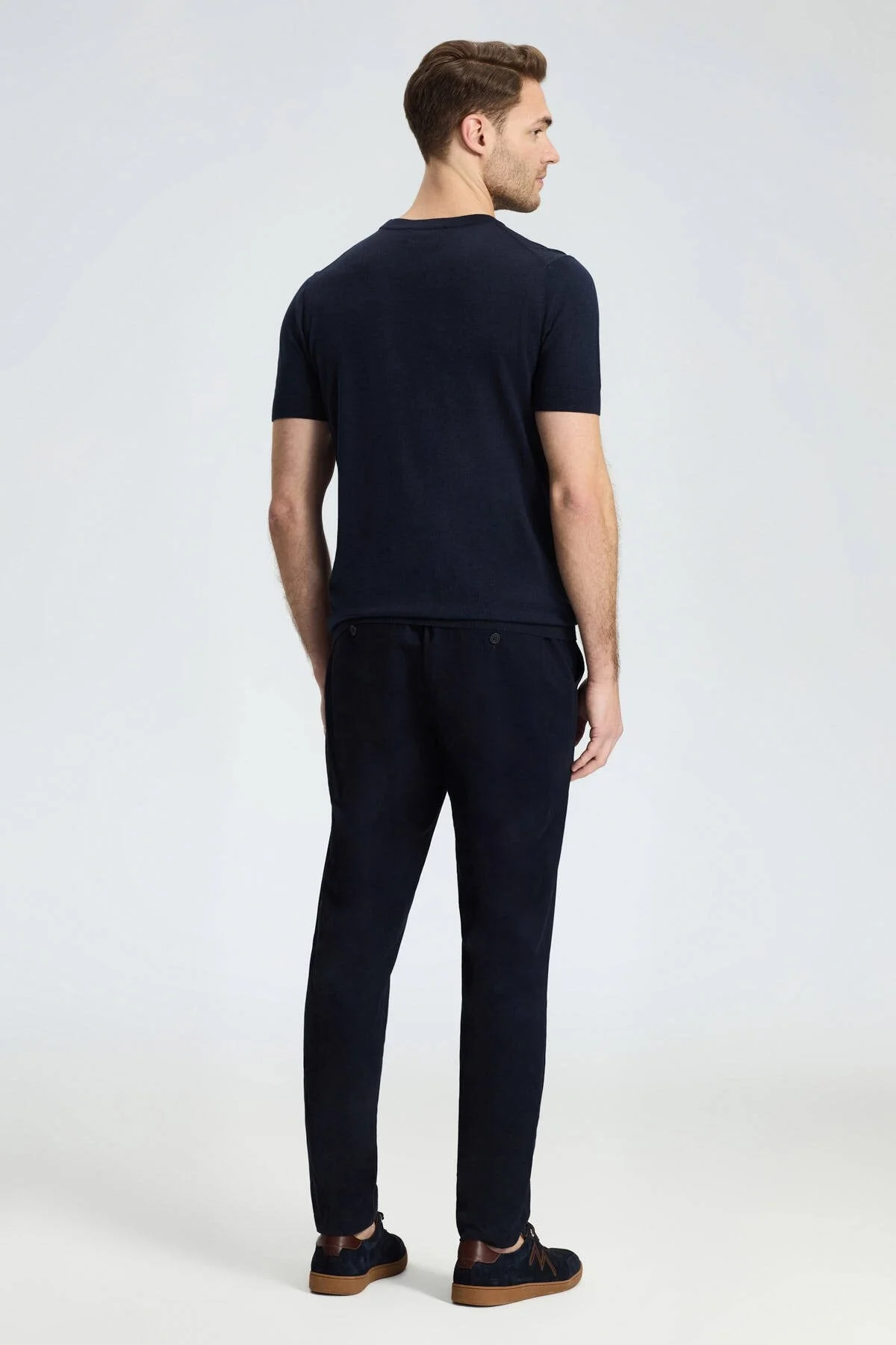 Hemington - Ajur Örgü Detaylı Bisiklet Yaka Lacivert T-Shirt (6)