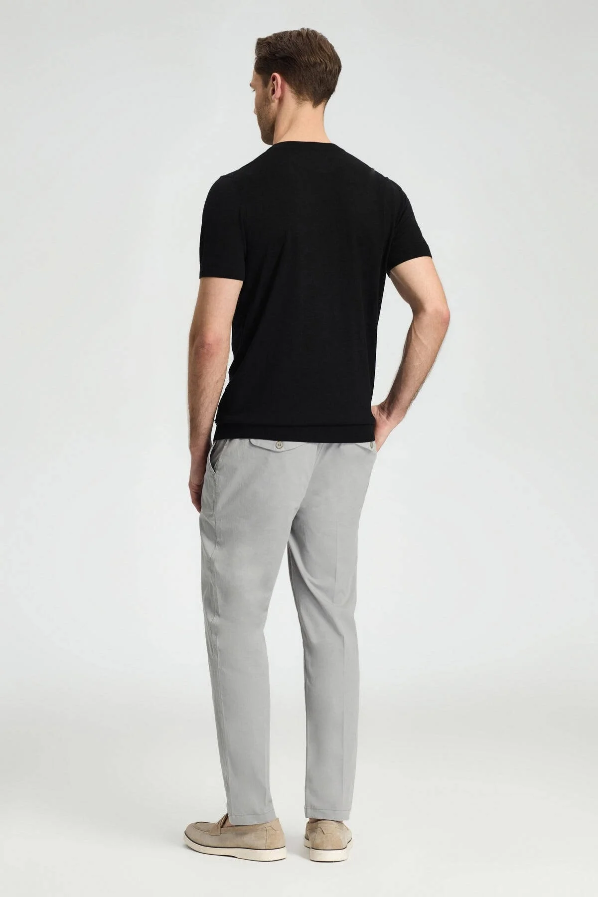 Hemington - Ajur Örgü Detaylı Bisiklet Yaka Siyah Triko T-Shirt (5)