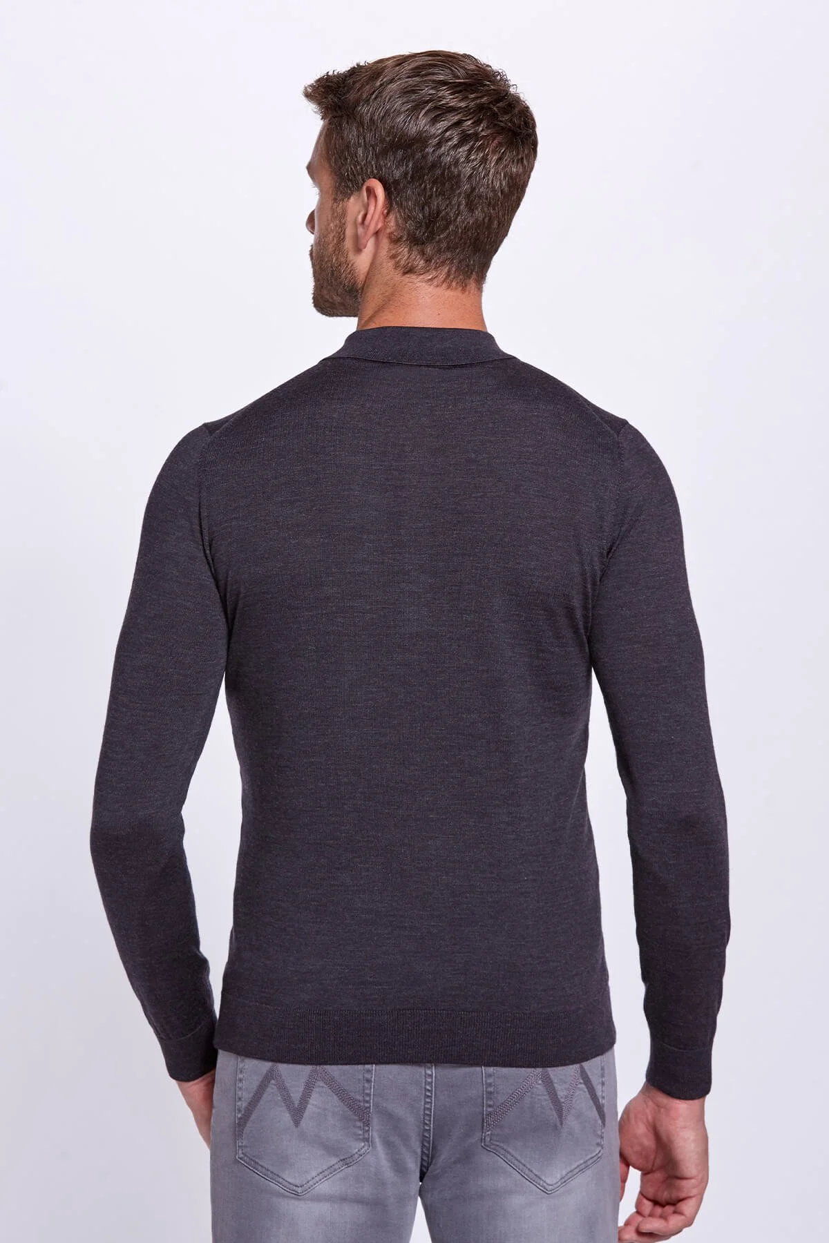 Hemington - Polo Yaka Antrasit Merino Yün Triko (4)