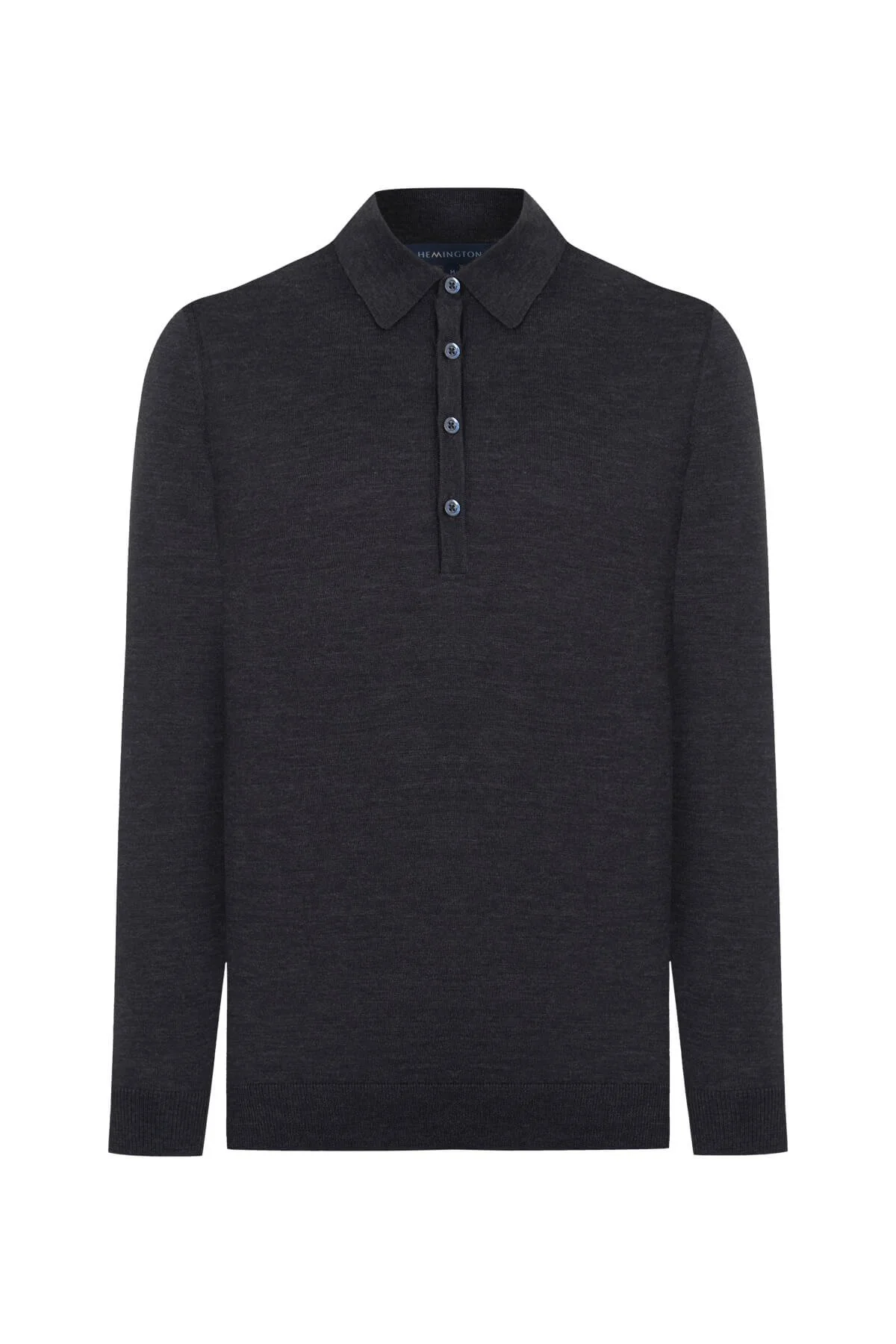 Hemington - Polo Yaka Antrasit Merino Yün Triko (8)