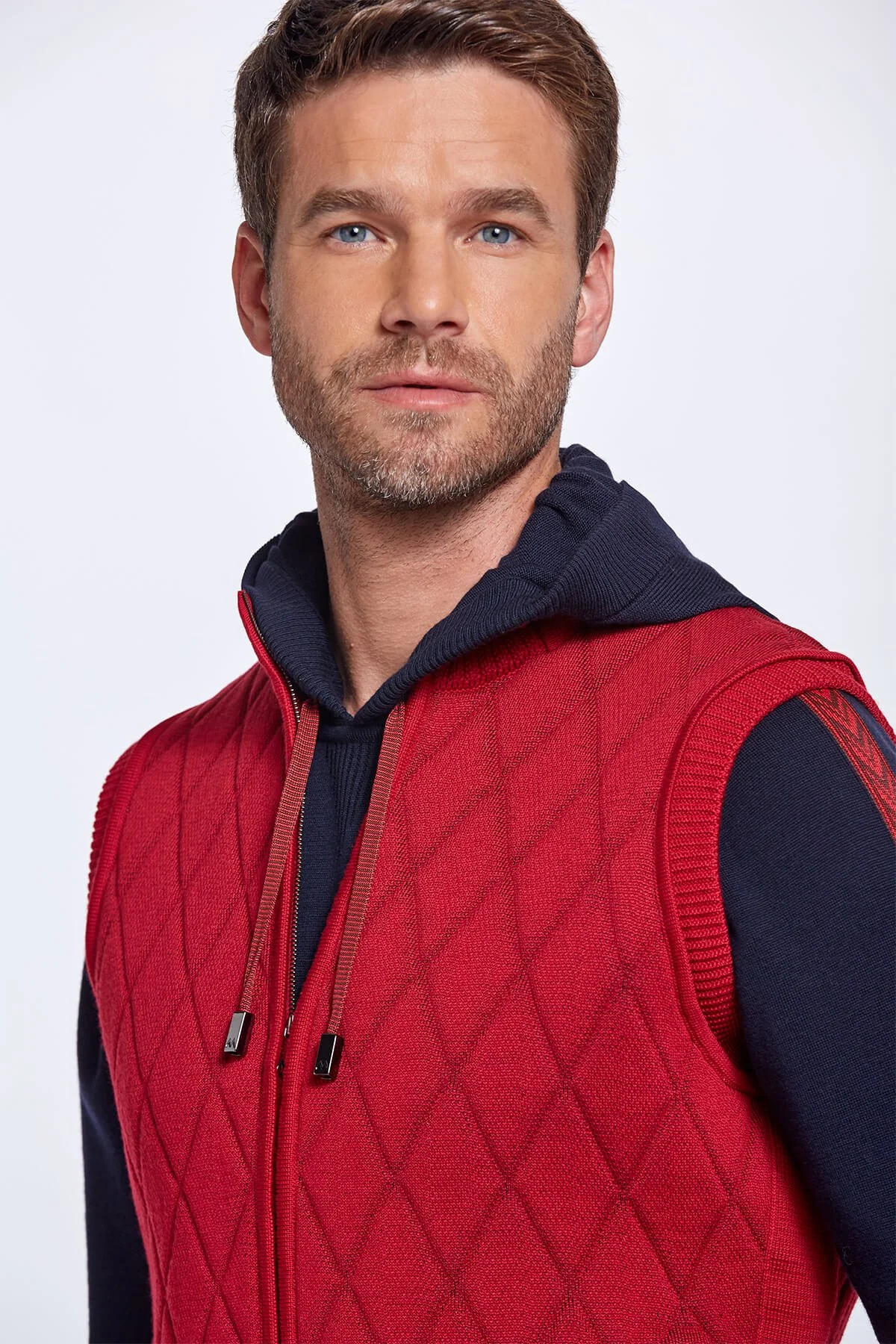 Hemington - Merino Yün Activewear Kırmızı Triko Yelek (3)