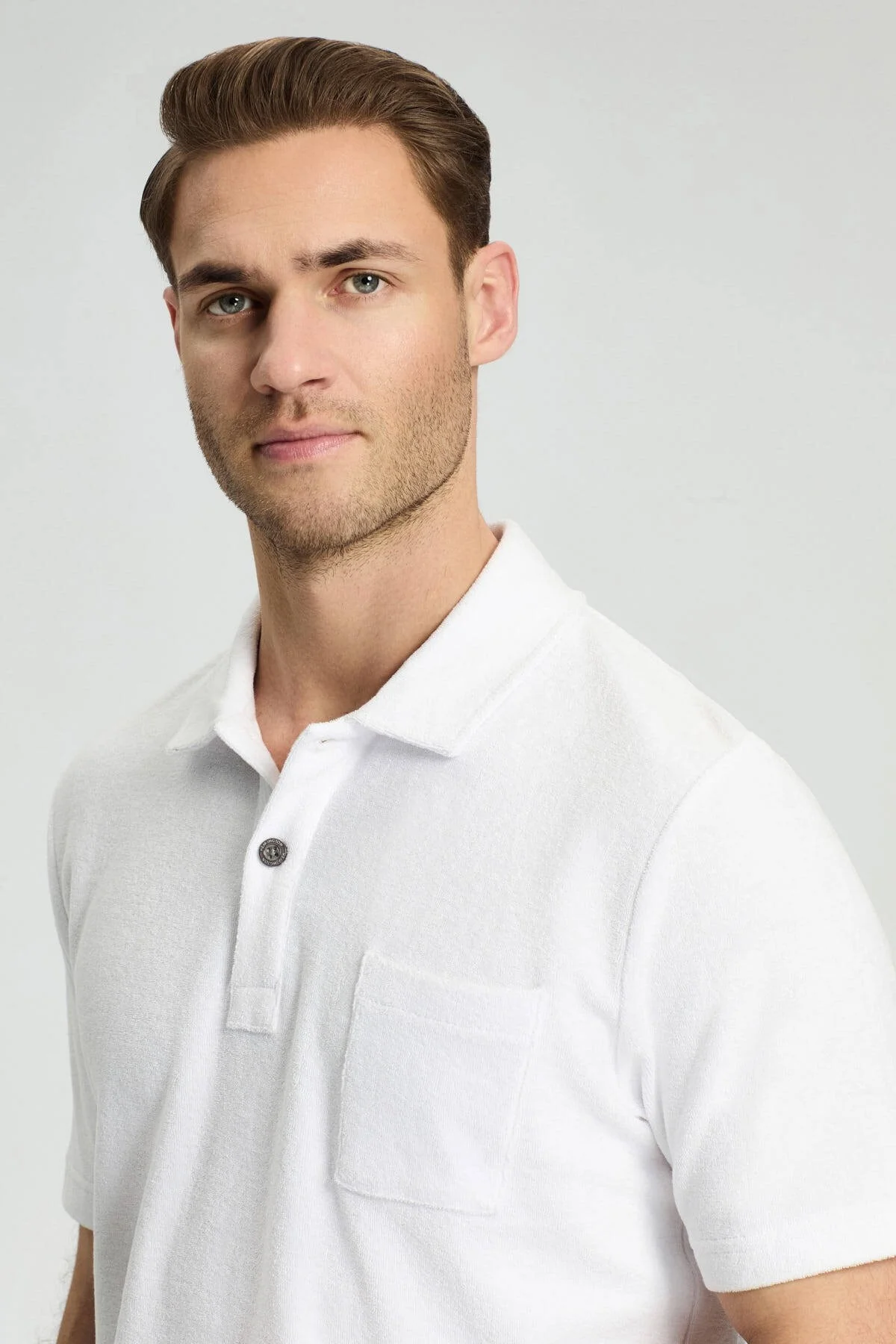 Hemington - Beyaz Havlu Kumaş Polo Yaka T-Shirt (1)