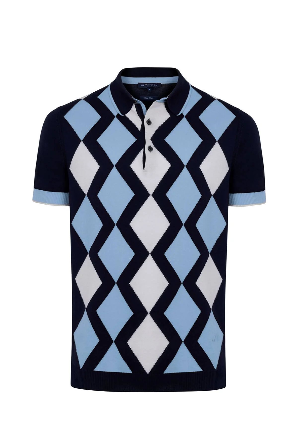 Hemington - Lacivert Beyaz Argyle Desen Triko Polo (6)