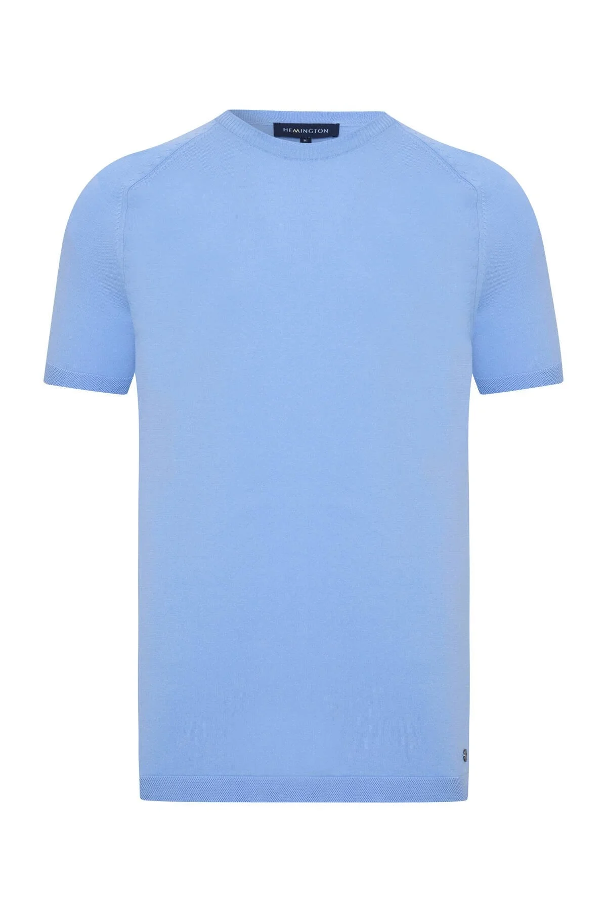 Hemington - Bisiklet Yaka Gök Mavisi Giza Pamuk Triko T-Shirt (7)