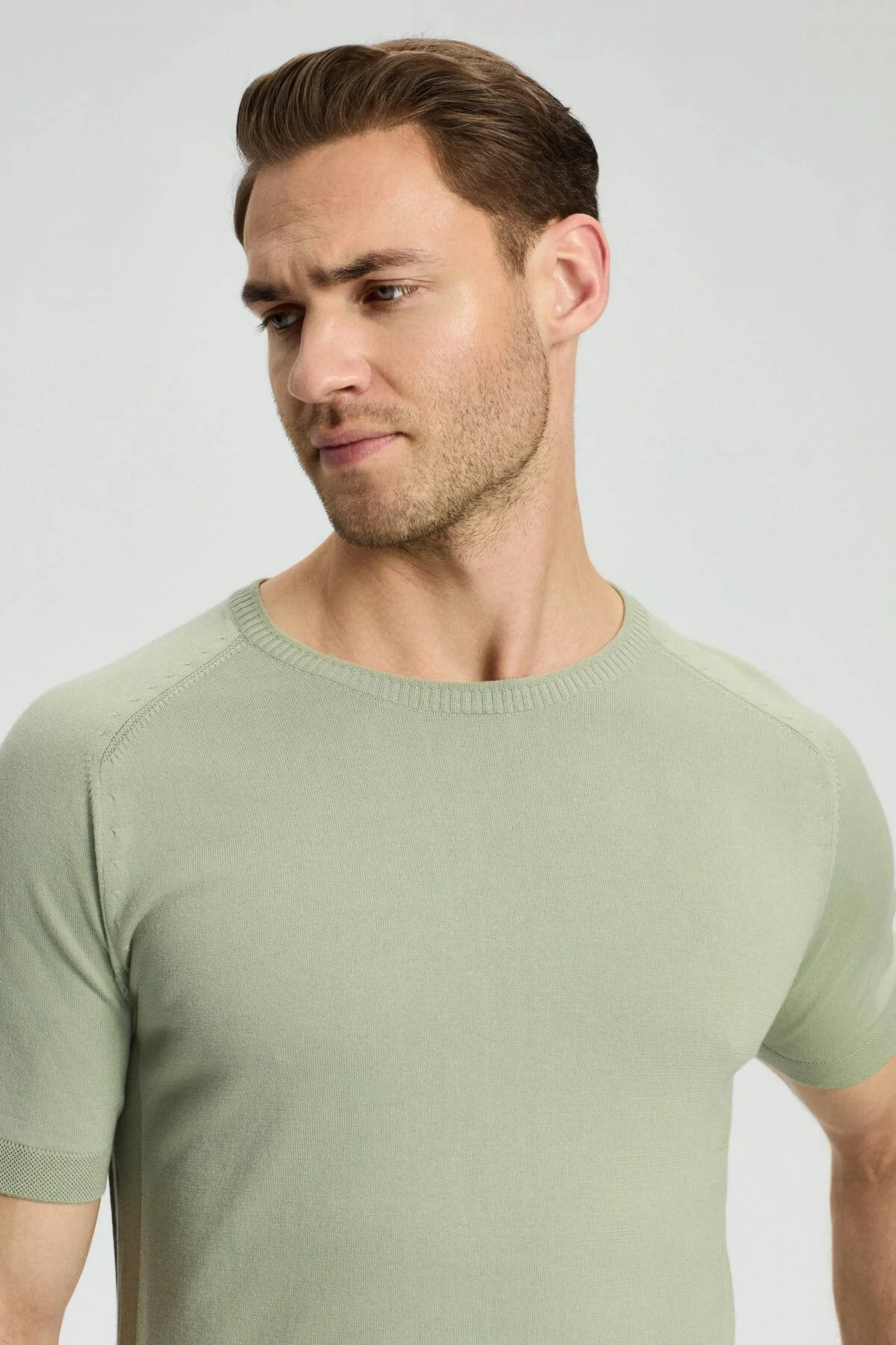Hemington - Bisiklet Yaka Yeşil Giza Pamuk Triko T-Shirt (3)