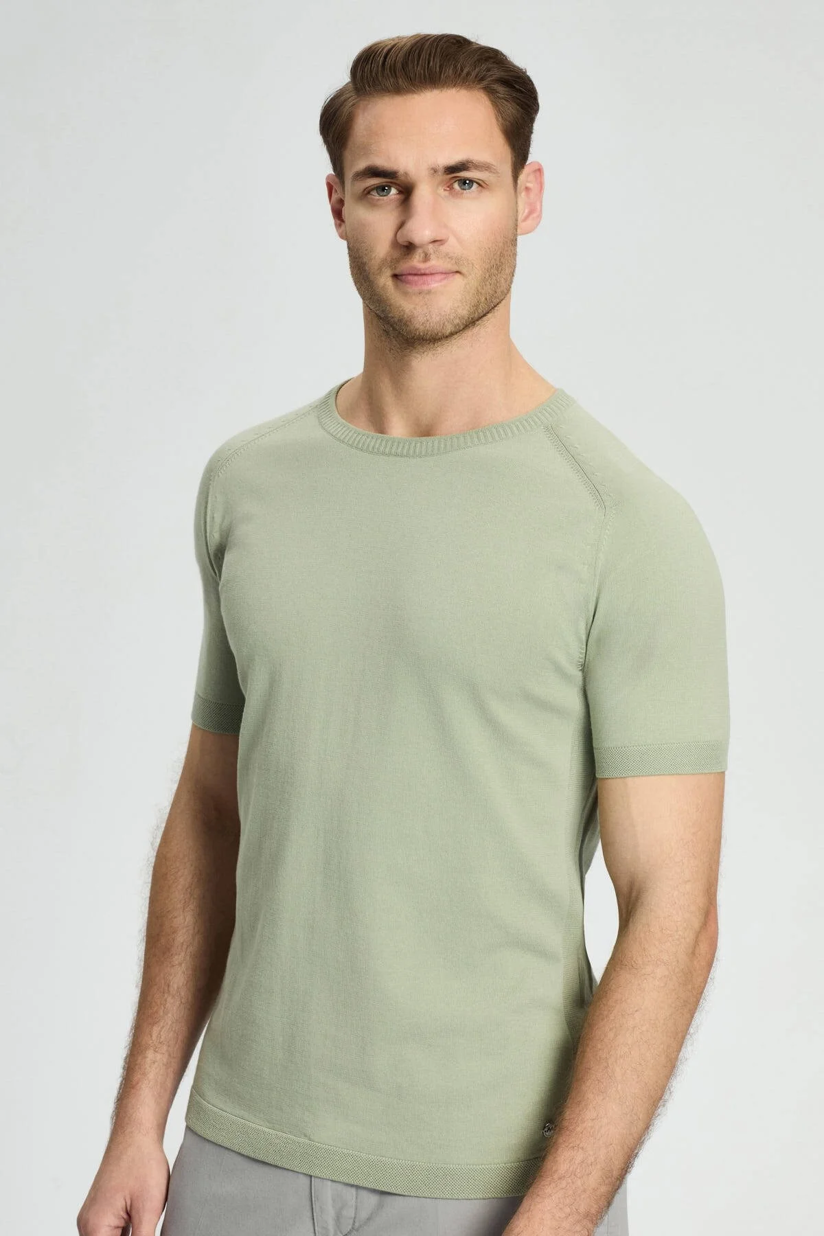 Hemington - Bisiklet Yaka Yeşil Giza Pamuk Triko T-Shirt (4)