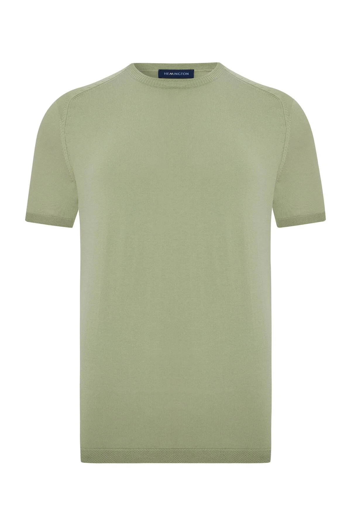 Hemington - Bisiklet Yaka Yeşil Giza Pamuk Triko T-Shirt (7)