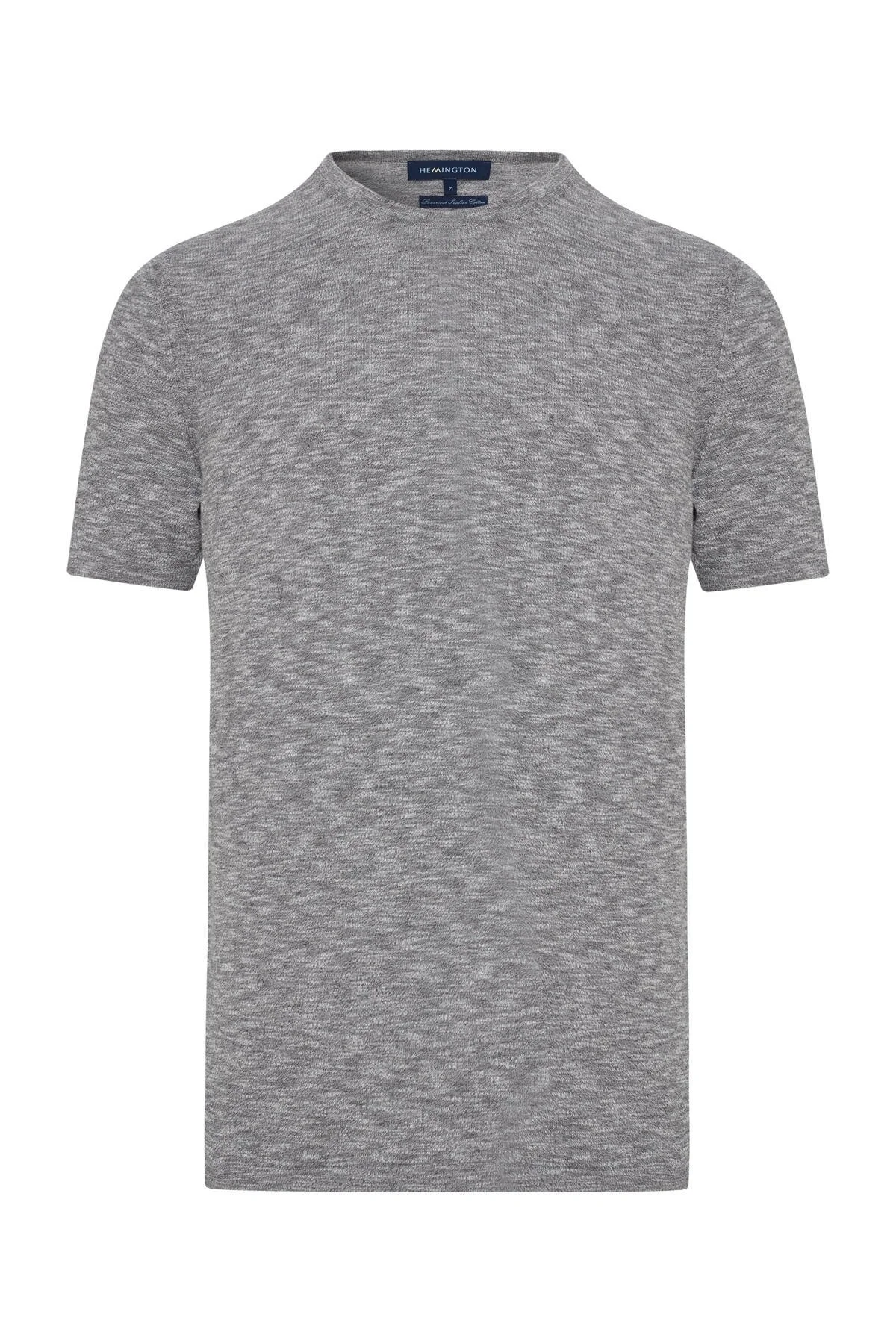Hemington - Bisiklet Yaka Saf Pamuk Açık Gri Triko T-Shirt (7)