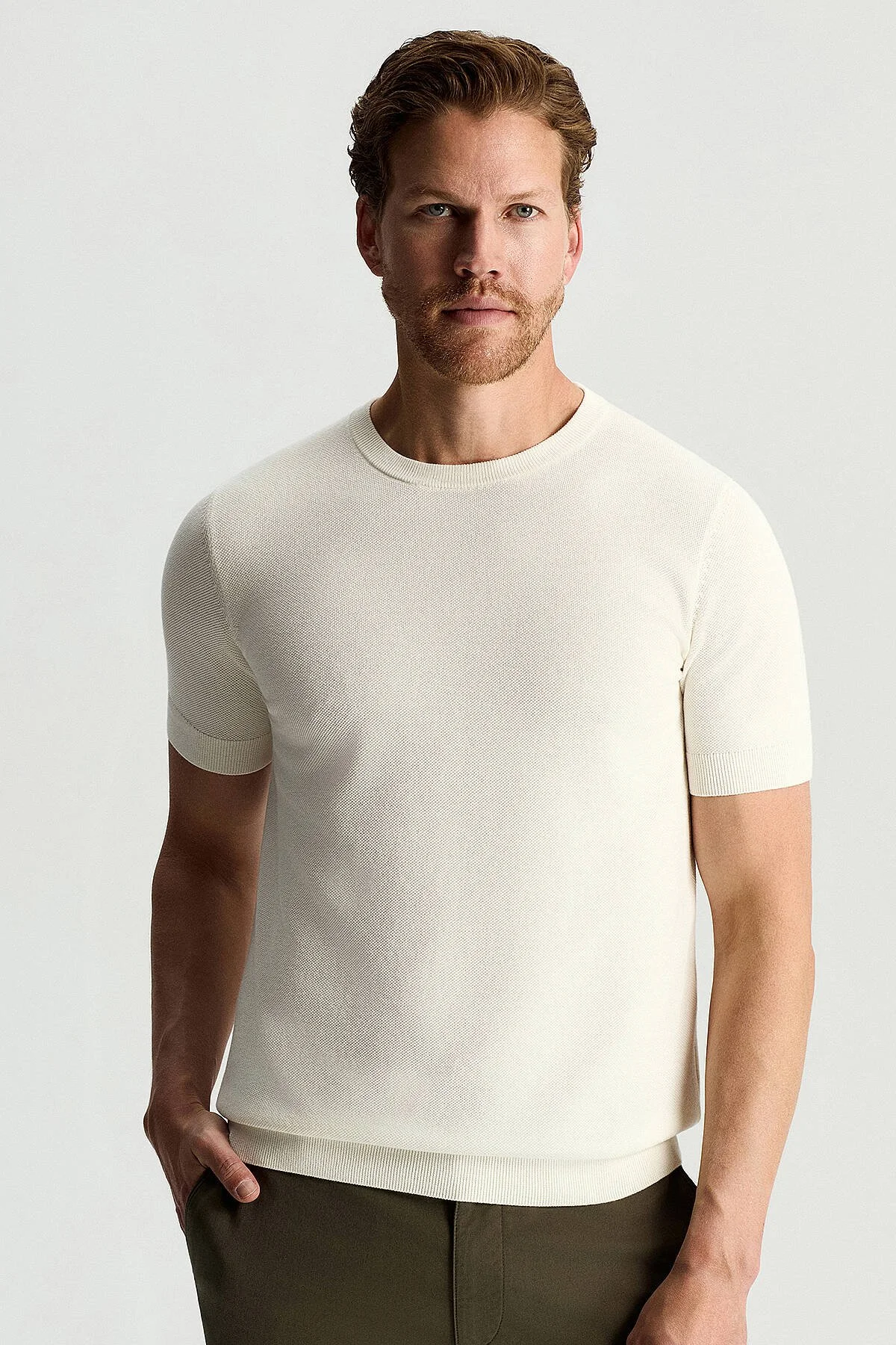 Hemington - Bisiklet Yaka Saf Pamuk Beyaz Triko T-Shirt (1)