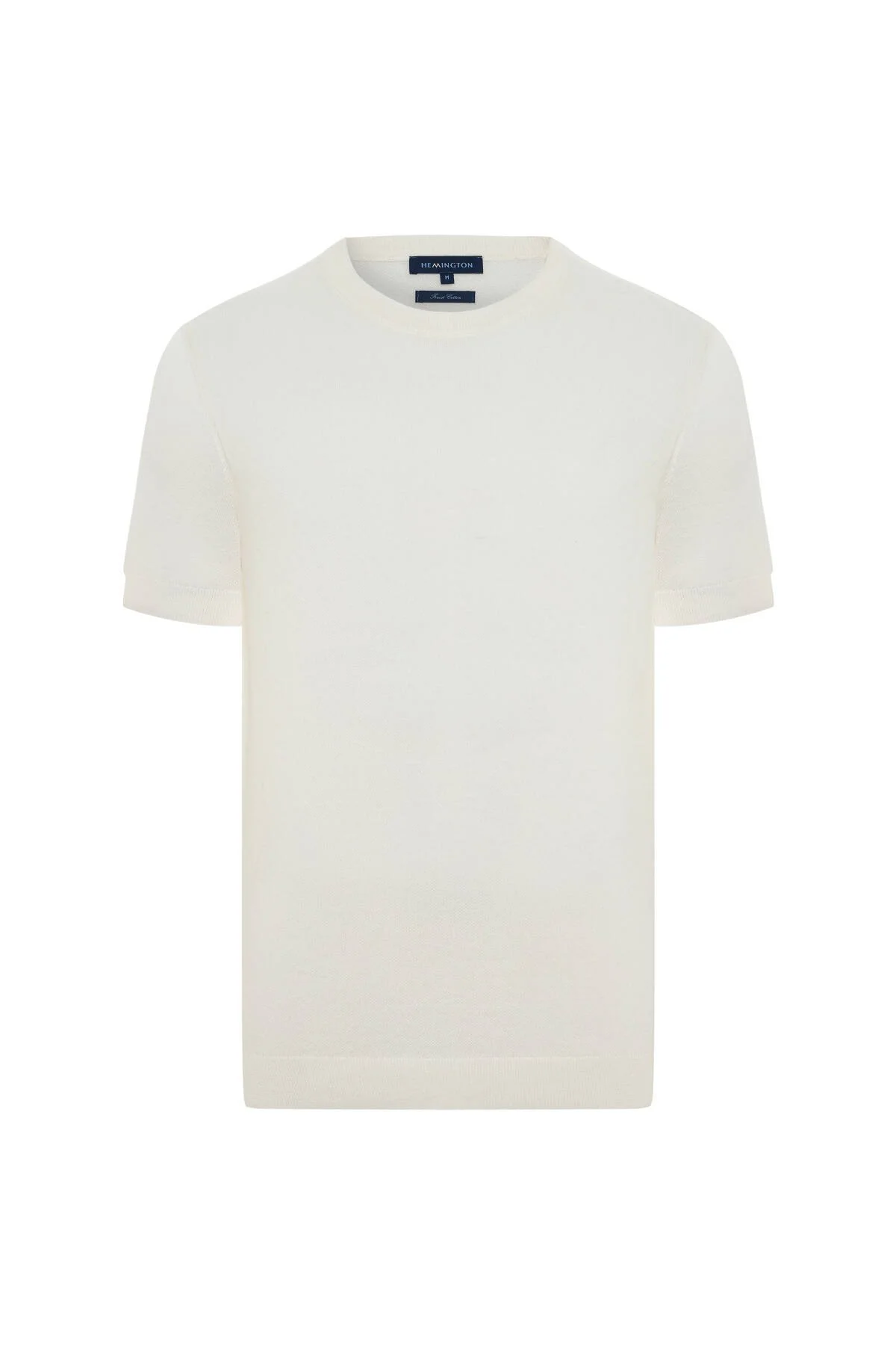 Hemington - Bisiklet Yaka Saf Pamuk Beyaz Triko T-Shirt (6)