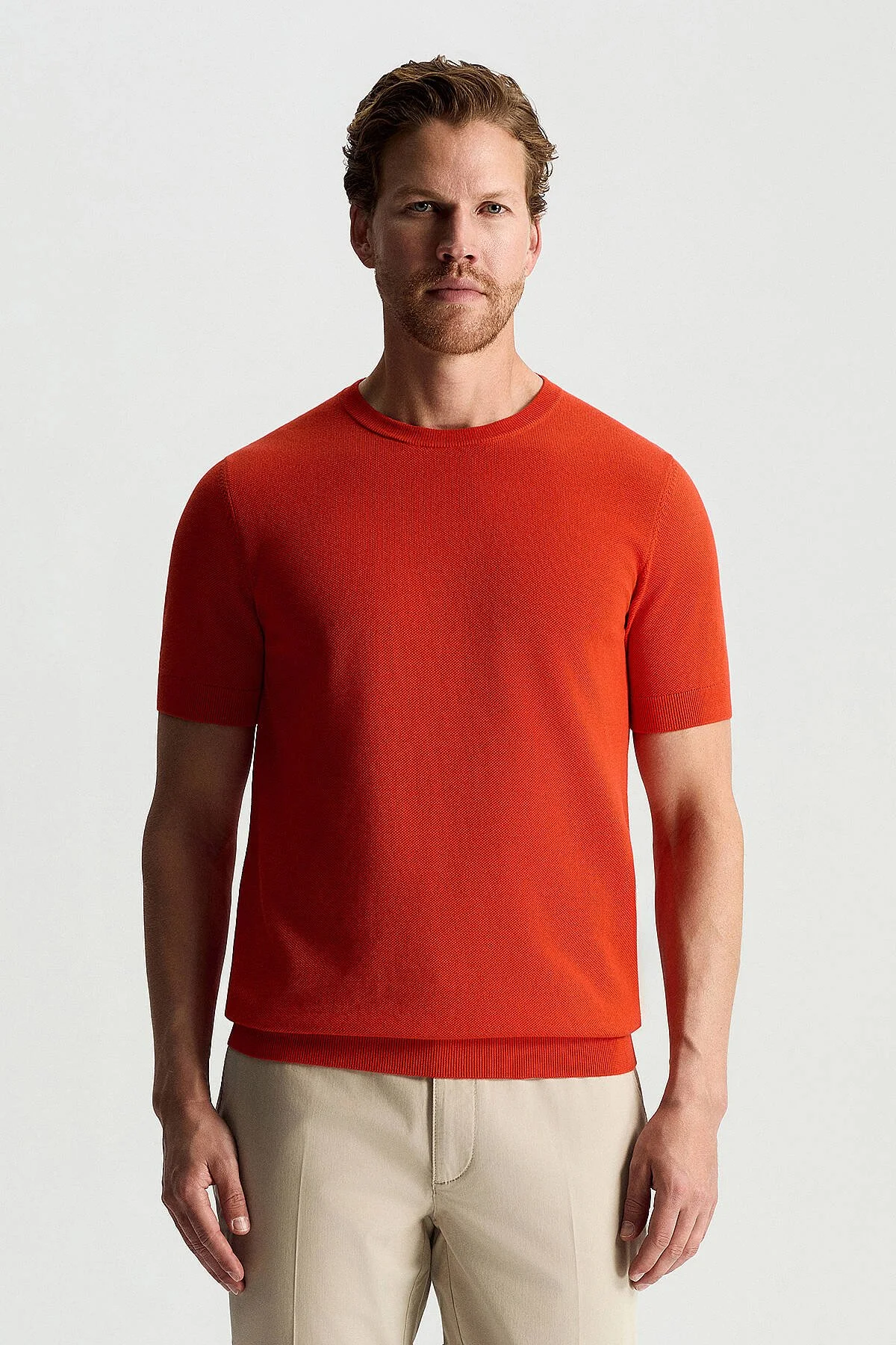 Hemington - Bisiklet Yaka Saf Pamuk Kırmızı Triko T-Shirt (1)