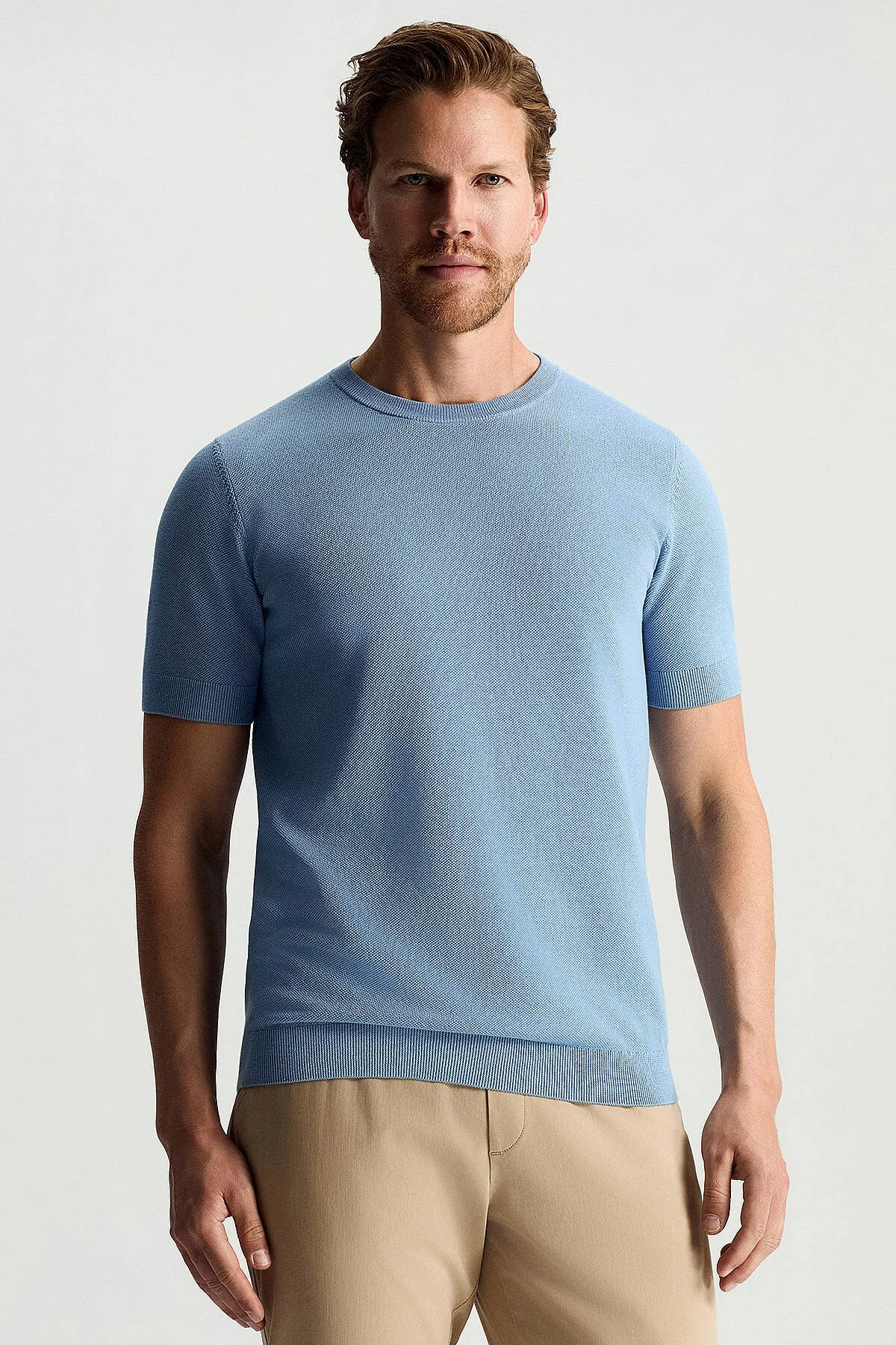 Hemington - Bisiklet Yaka Saf Pamuk Mavi Triko T-Shirt (1)