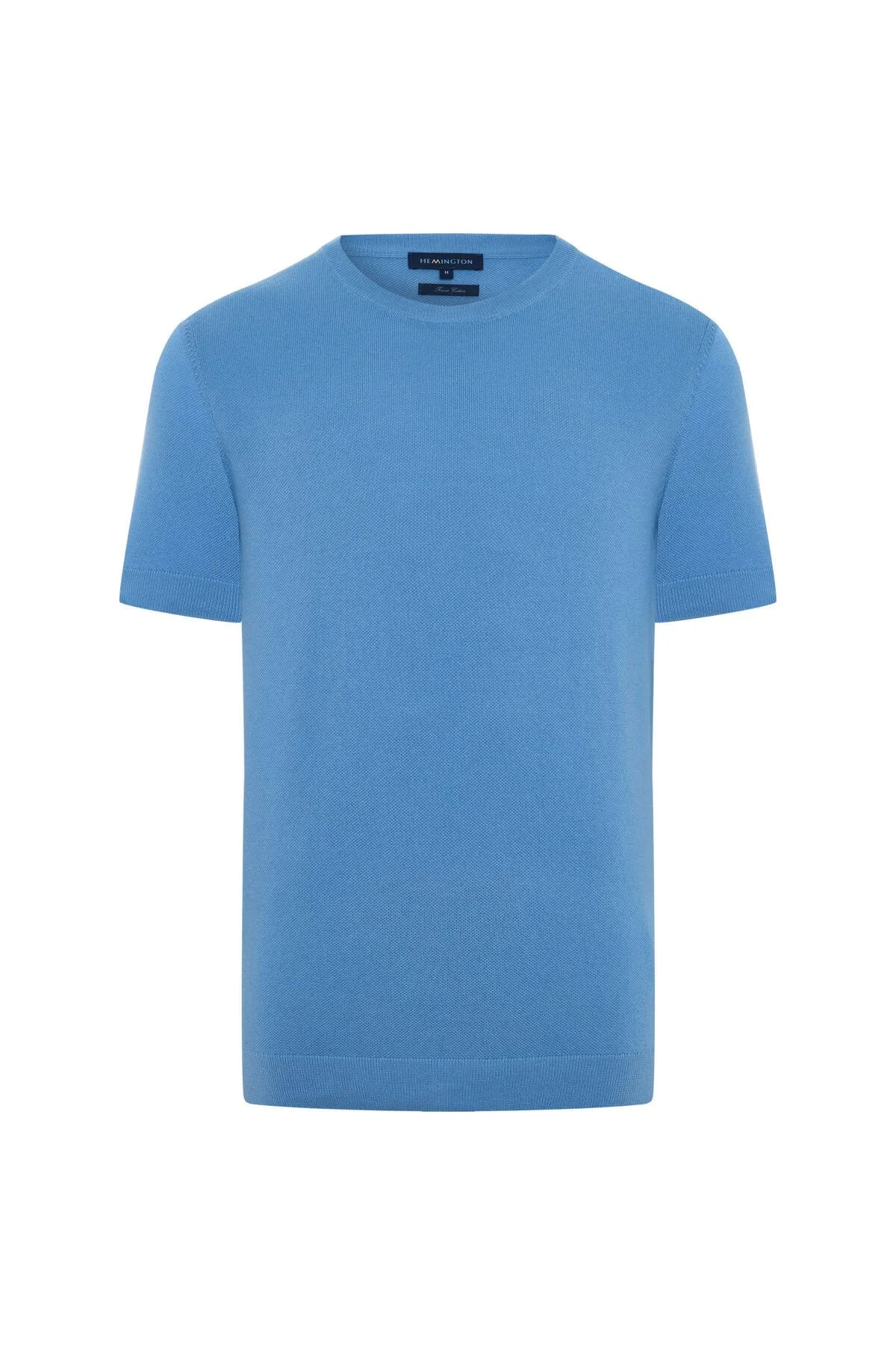 Hemington - Bisiklet Yaka Saf Pamuk Mavi Triko T-Shirt (6)