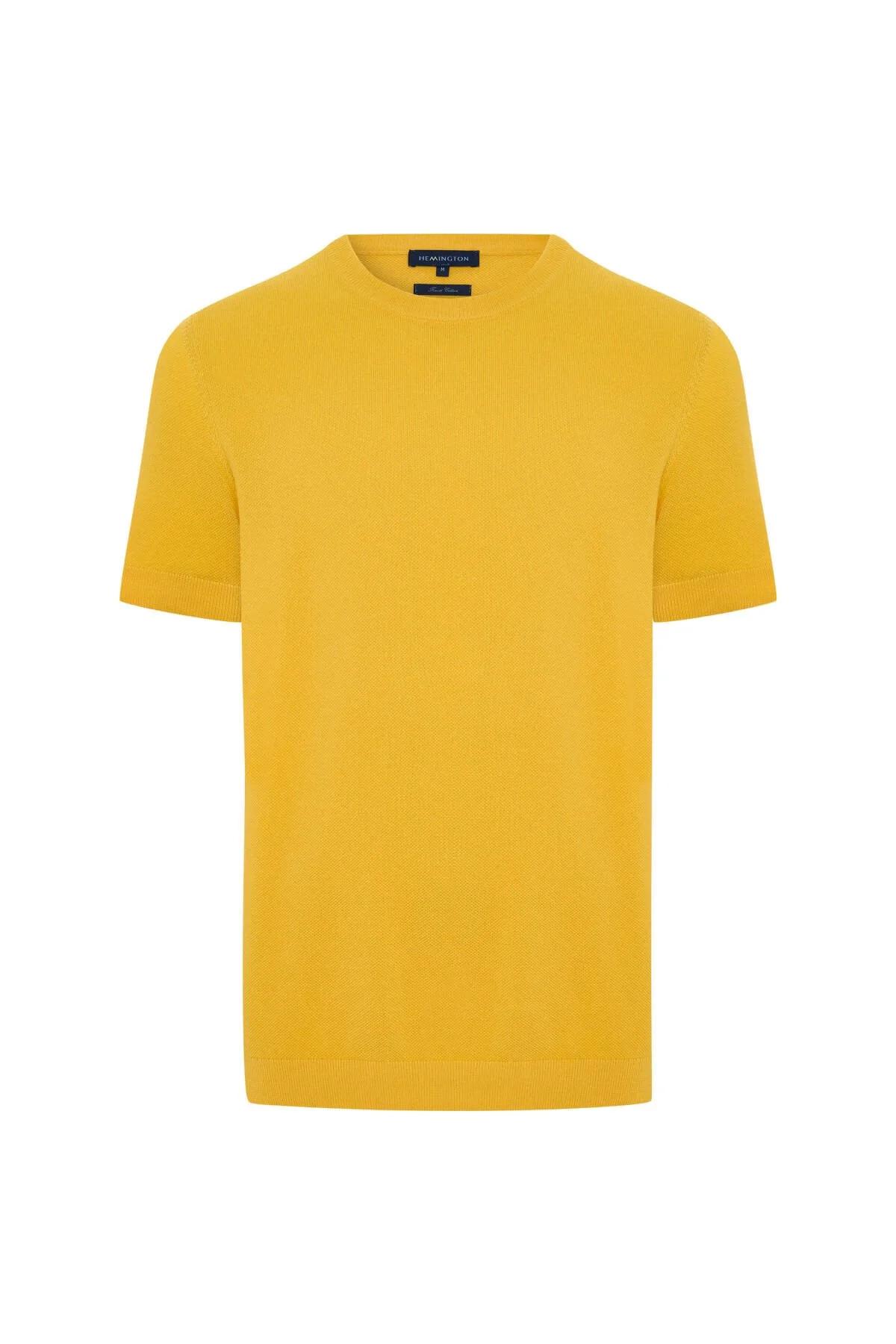 Hemington - Bisiklet Yaka Saf Pamuk Sarı Triko T-Shirt (6)