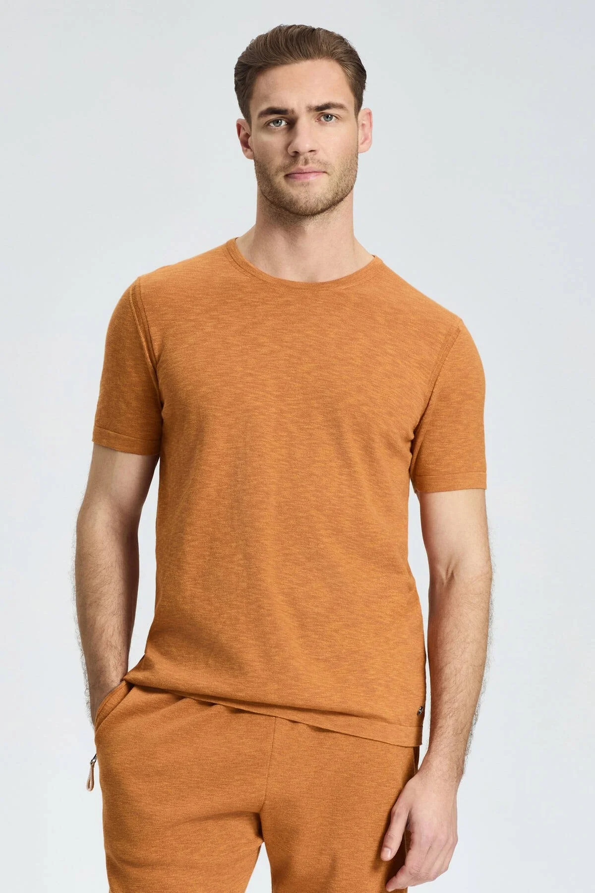 Hemington - Bisiklet Yaka Saf Pamuk Turuncu Triko T-Shirt (1)