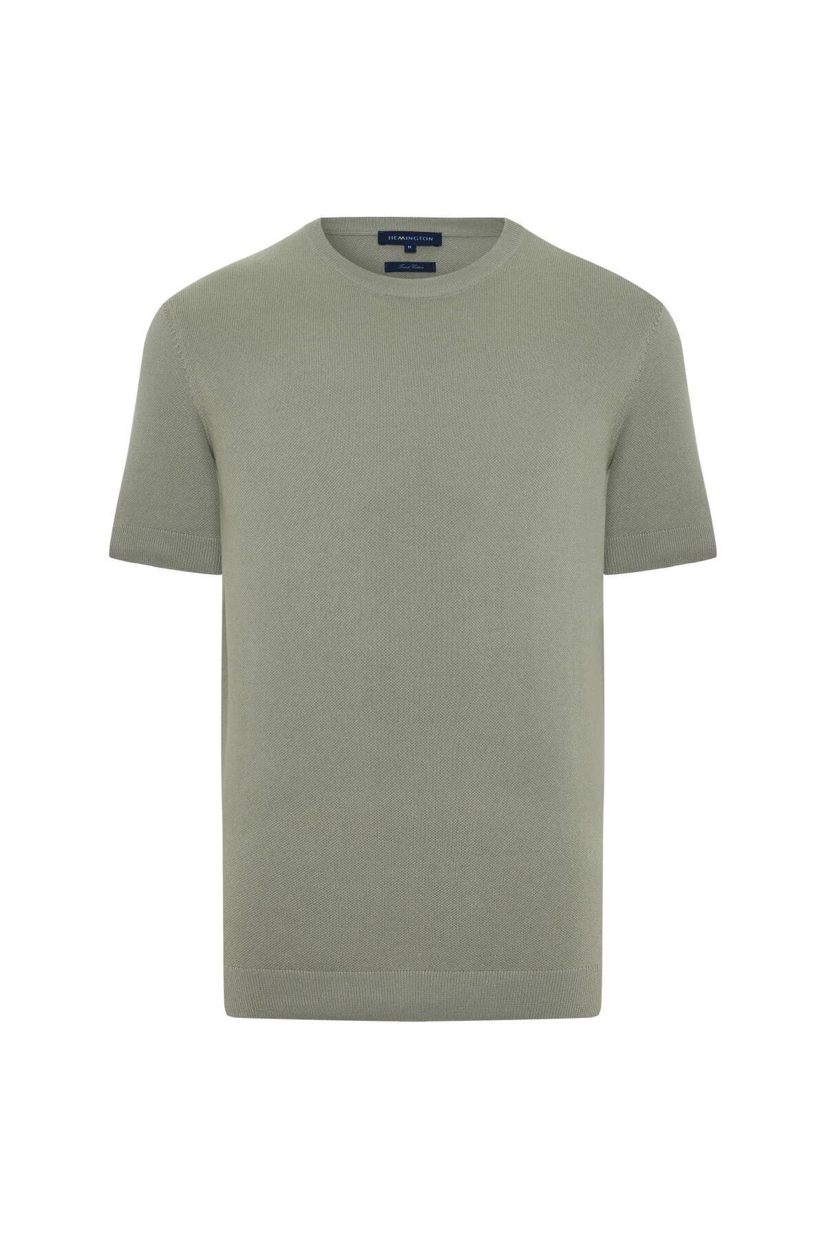 Hemington - Bisiklet Yaka Saf Pamuk Yeşil Triko T-Shirt (6)