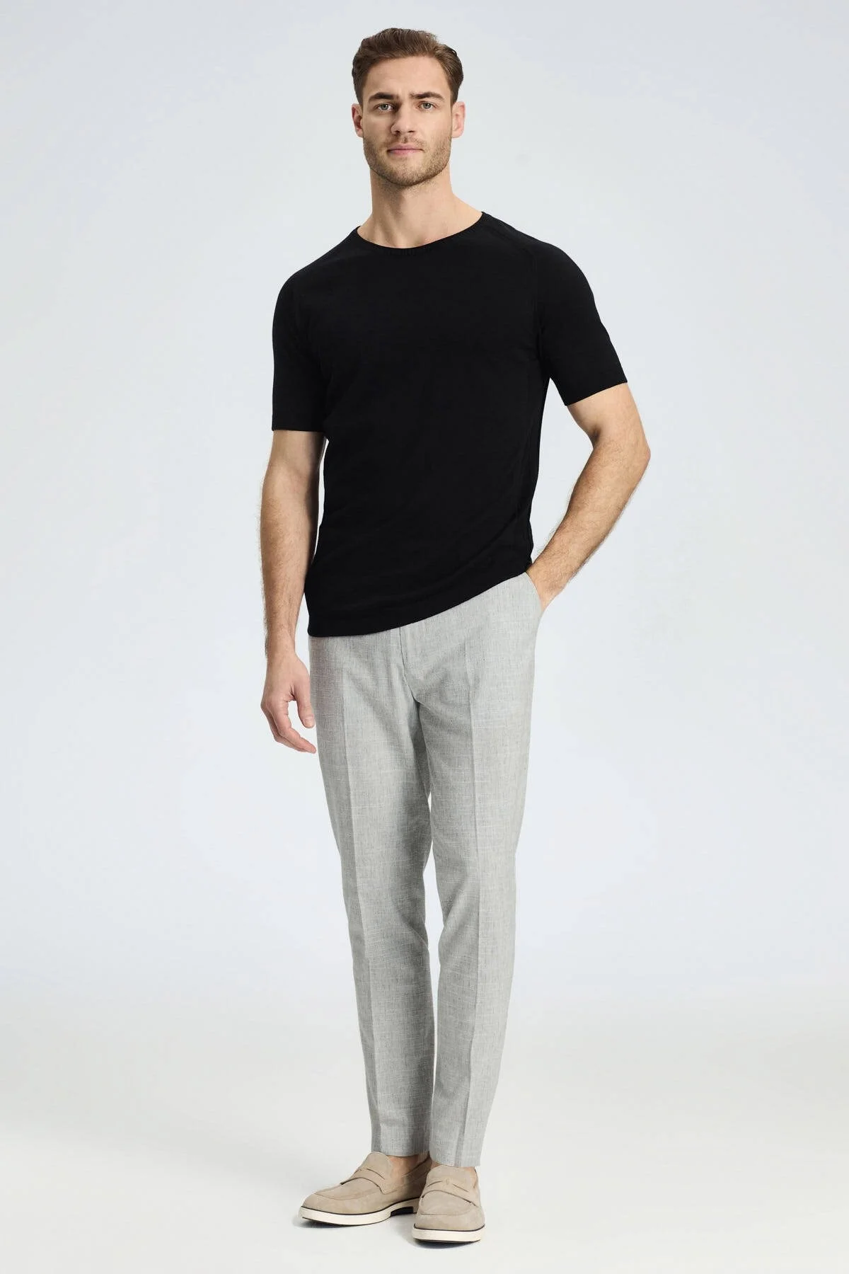 Hemington - Bisiklet Yaka Siyah Giza Pamuk Triko T-Shirt (2)