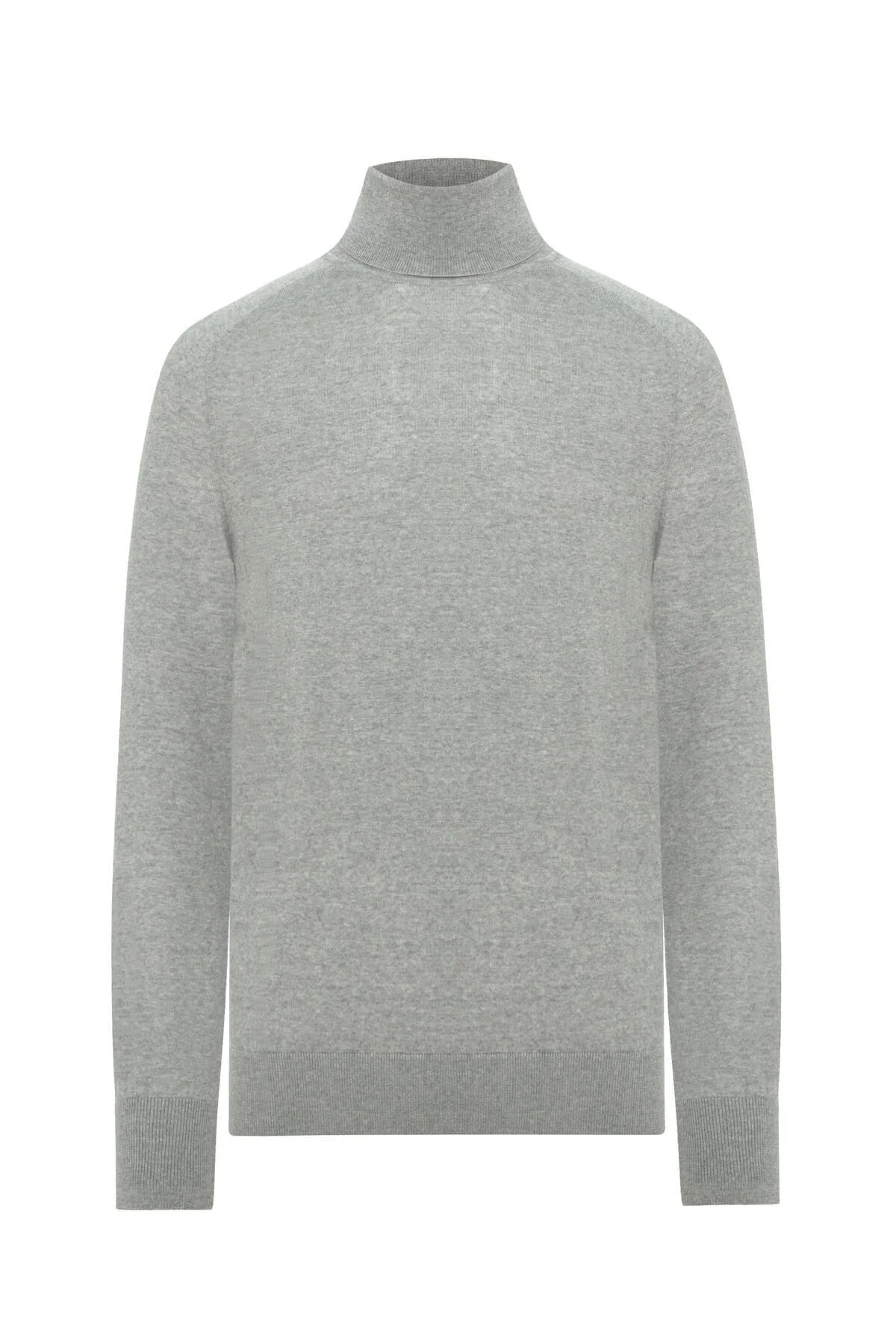 Hemington - Açık Gri Boğazlı Slim Fit Merino Yün Triko (6)