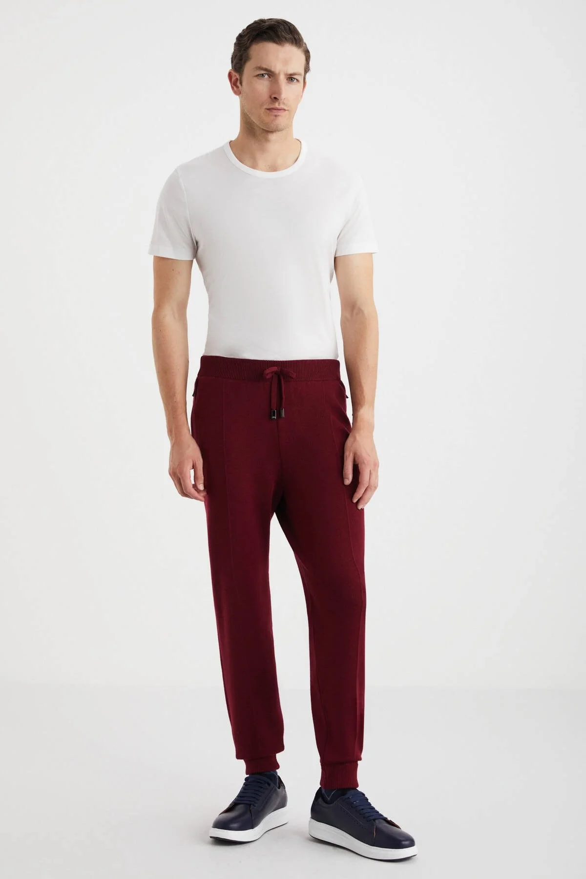 Hemington - Bordo Merino Yün Activewear Triko Pantolon (3)