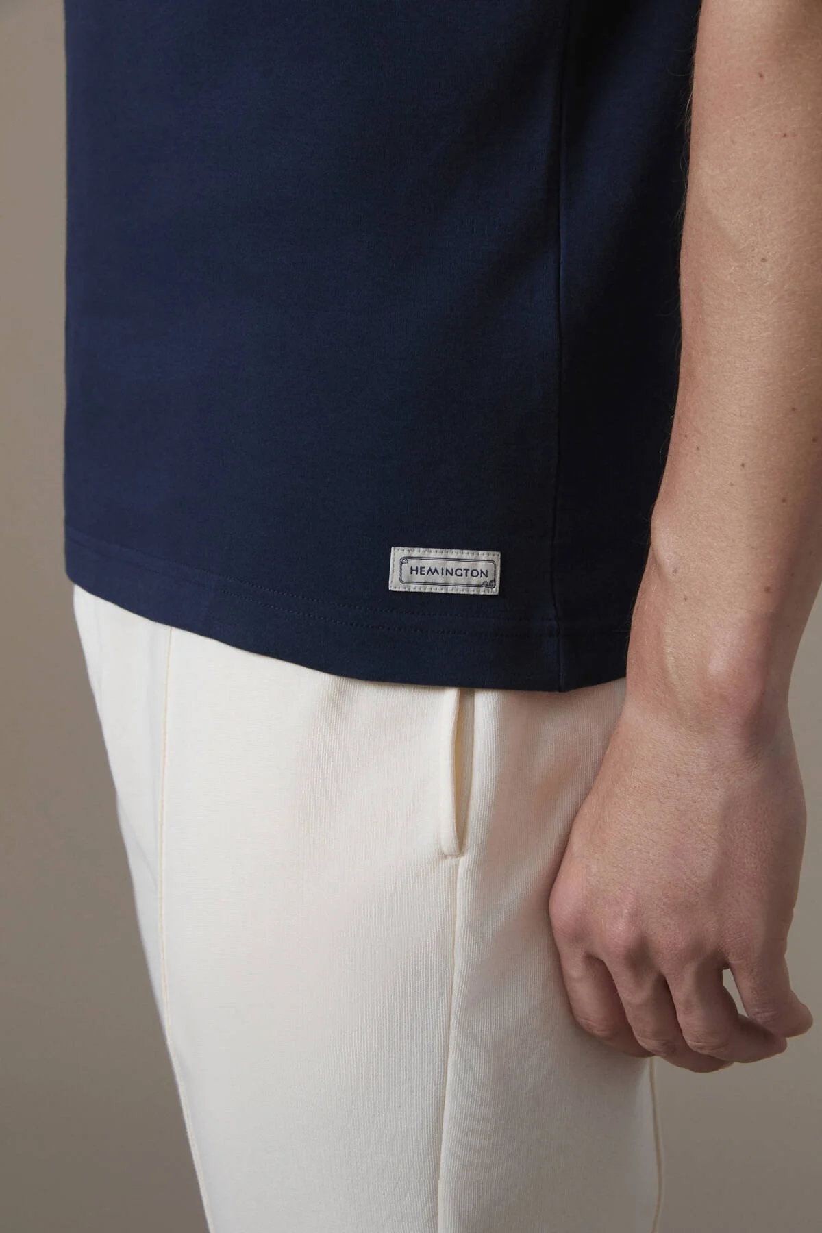 Hemington - Brushed Pamuk Rahat Kesim Bisiklet Yaka Lacivert T-Shirt (3)