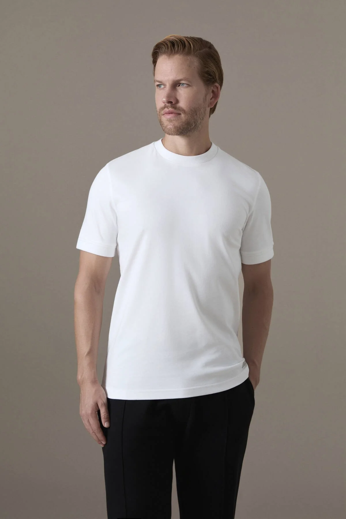 Hemington - Brushed Pamuk Rahat Kesim Bisiklet Yaka Beyaz T-Shirt (1)