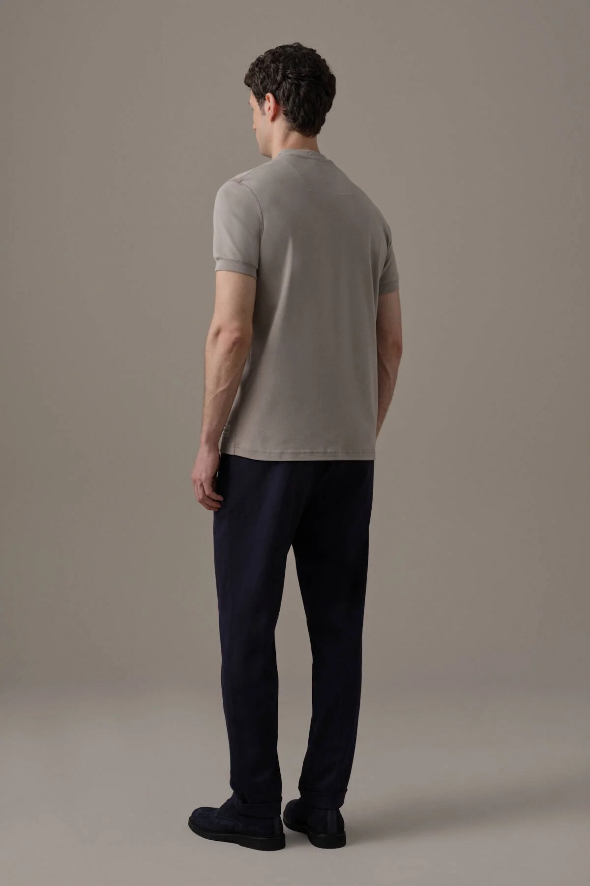 Hemington - Brushed Pamuk Rahat Kesim Bisiklet Yaka Vizon Rengi T-Shirt (5)