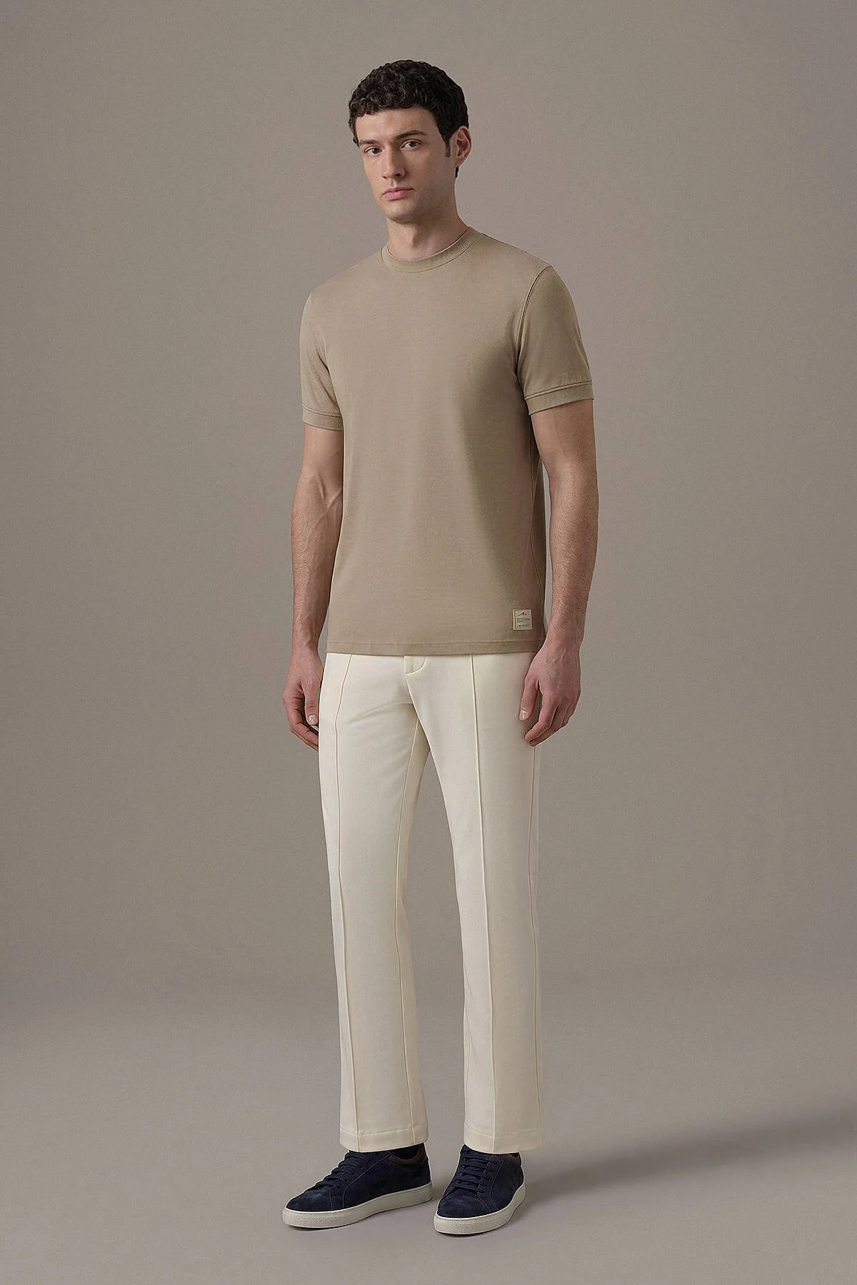 Hemington - Brushed Pamuk Rahat Kesim Bisiklet Yaka Vizon Rengi T-Shirt (2)