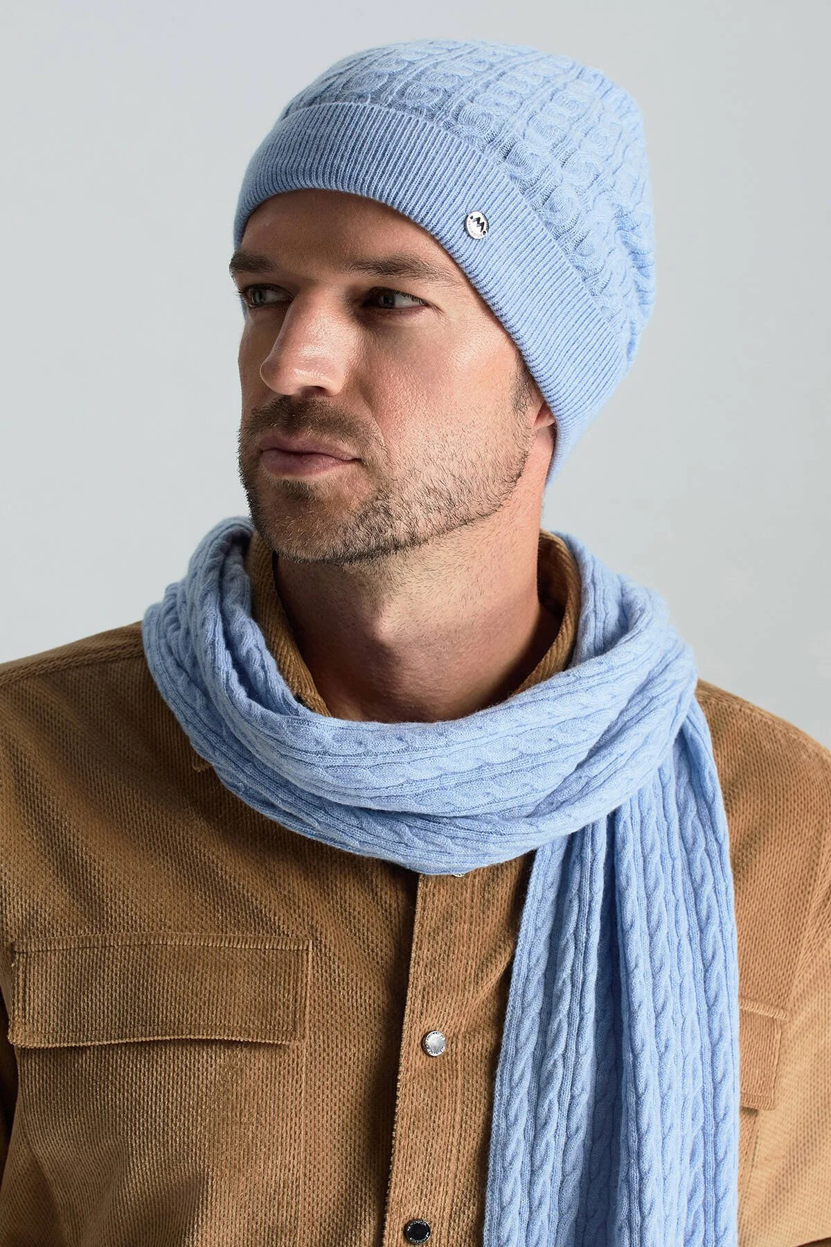Hemington - Lambswool Yün Buz Mavisi Bere (1)