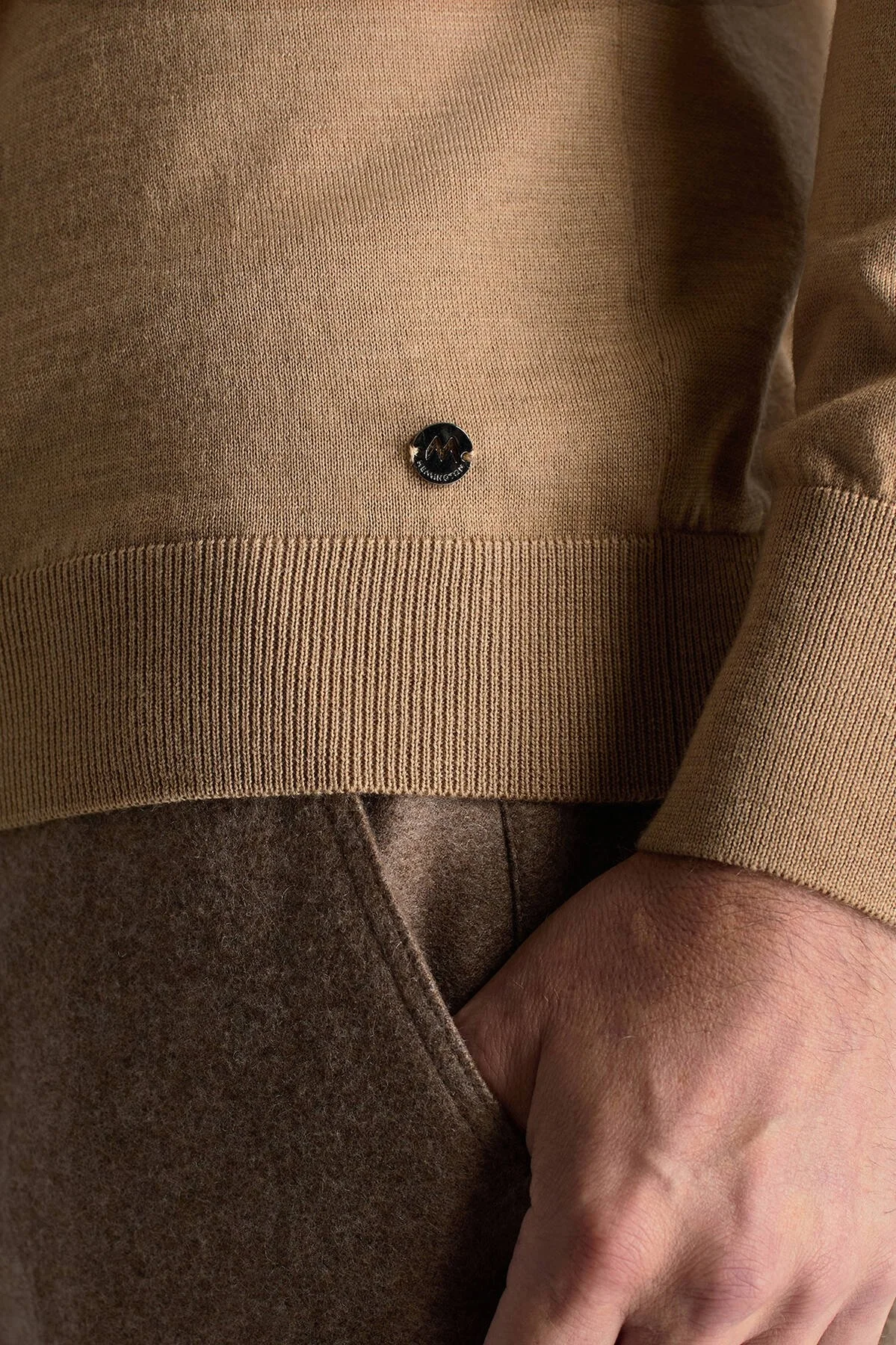 Hemington - Camel Boğazlı Slim Fit Merino Yün Triko (4)