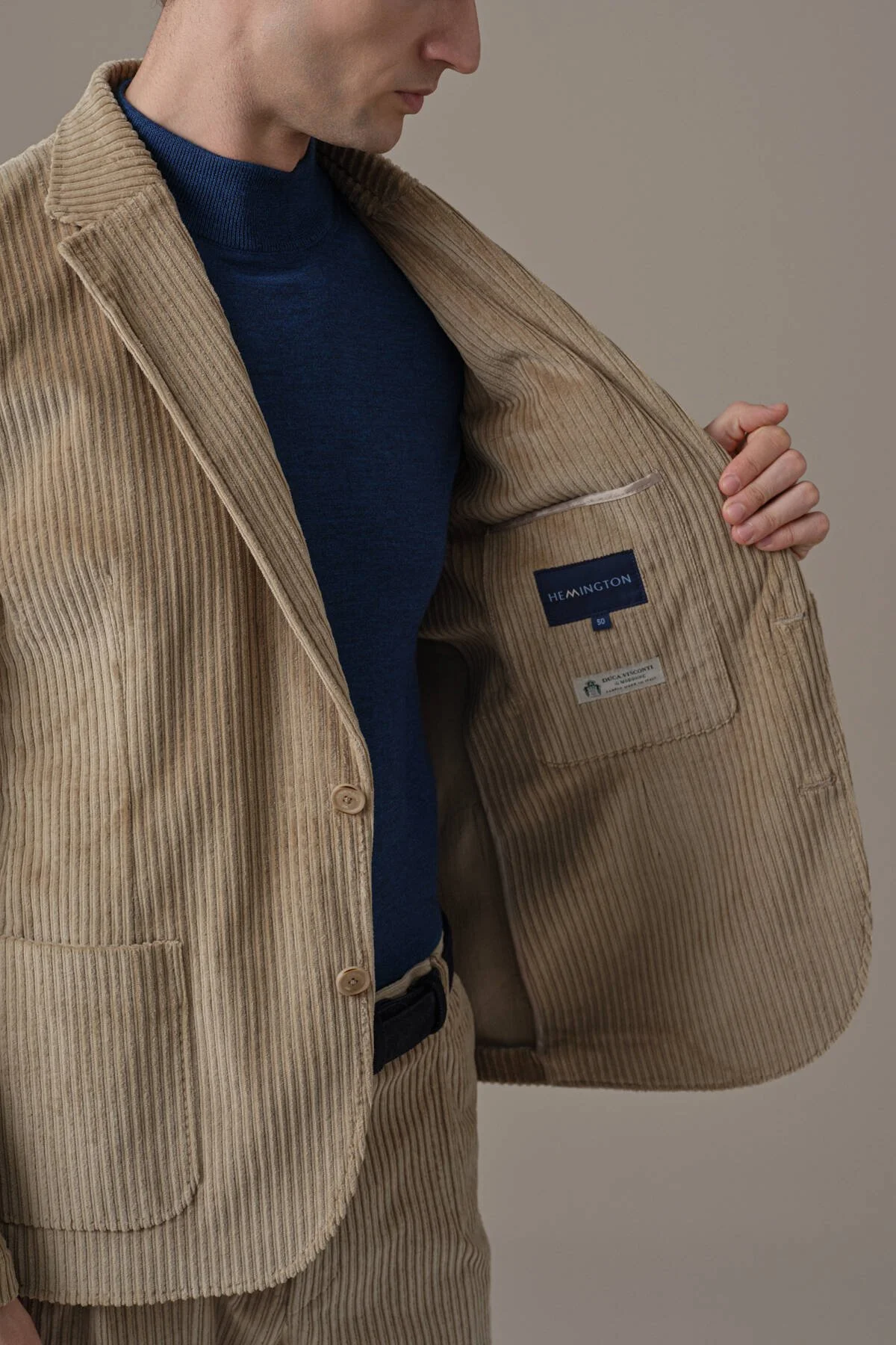 Hemington - Camel Kadife Blazer Ceket (3)