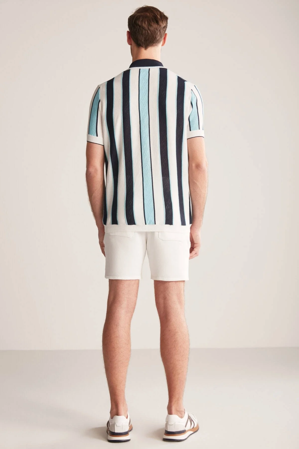 Hemington - Çizgi Desen Lacivert-Beyaz Triko Polo (6)