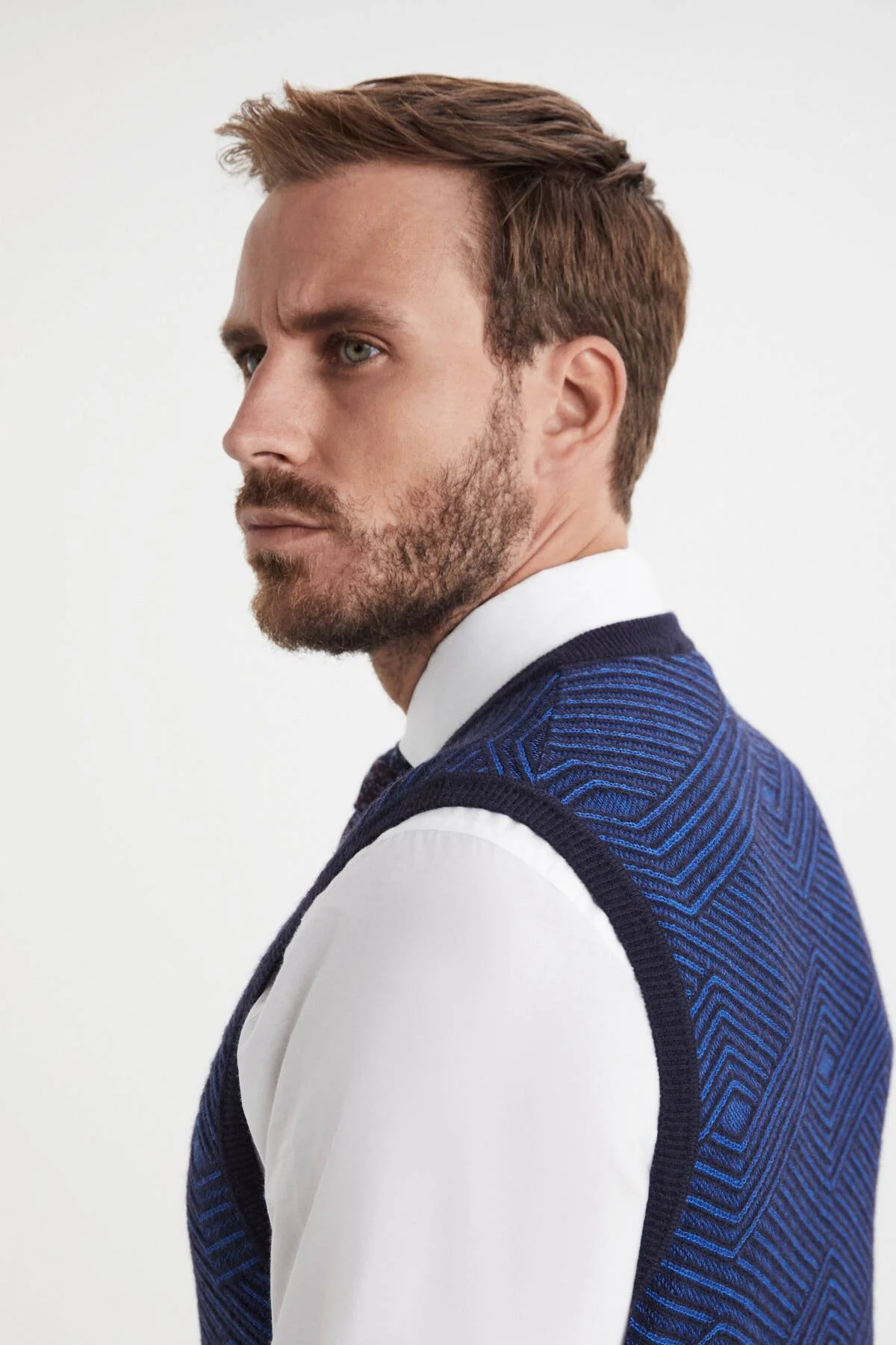 Hemington - Çizgi Desen Lacivert Lambswool Yün Triko Süveter (3)
