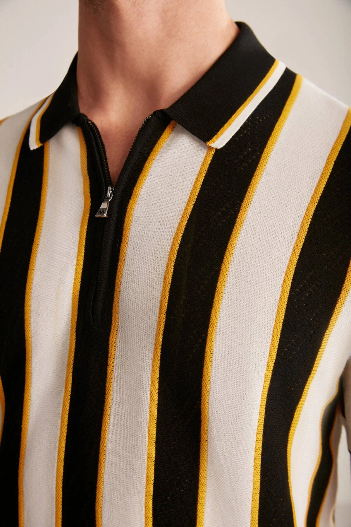 Hemington - Çizgi Desen Siyah-Beyaz Triko Polo (6)