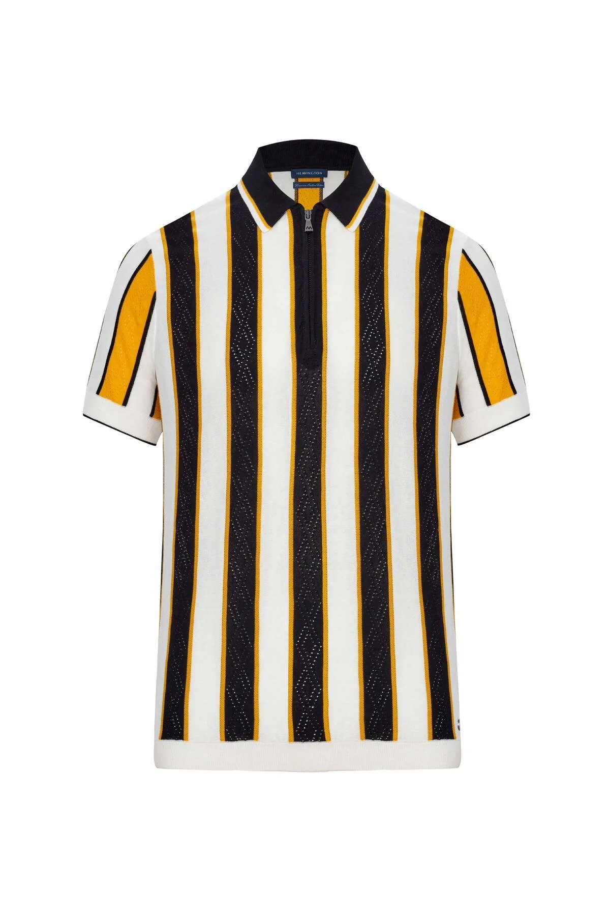 Hemington - Çizgi Desen Siyah-Beyaz Triko Polo (8)
