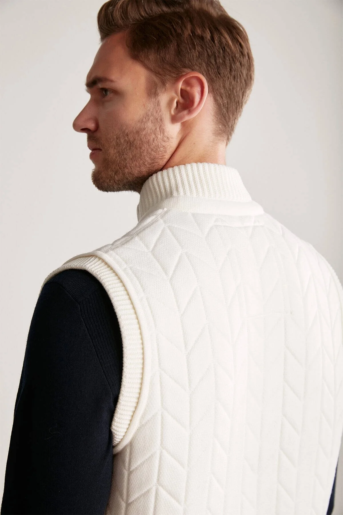 Hemington - Ekru Activewear Merino Yün Triko Yelek (3)
