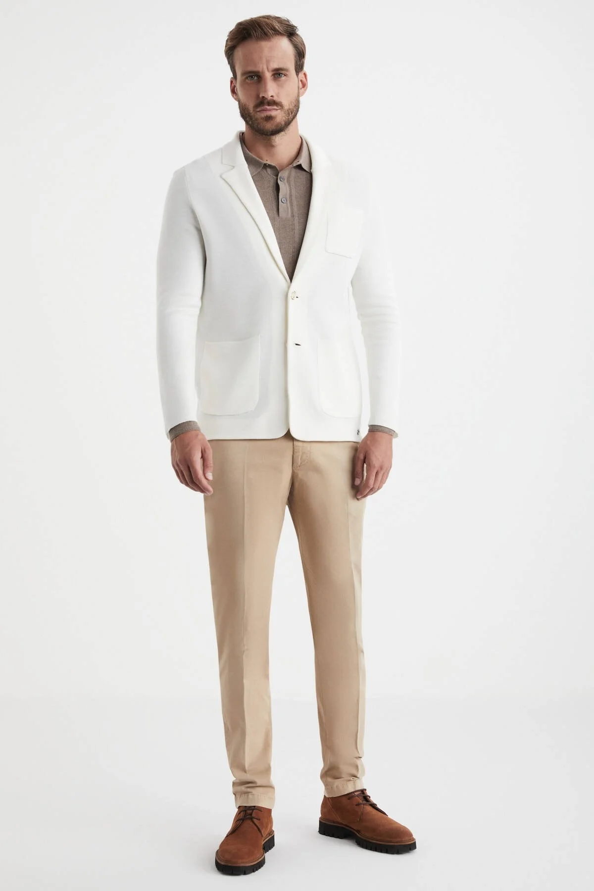 Hemington - Extrafine Merino Ekru Triko Blazer Ceket (3)
