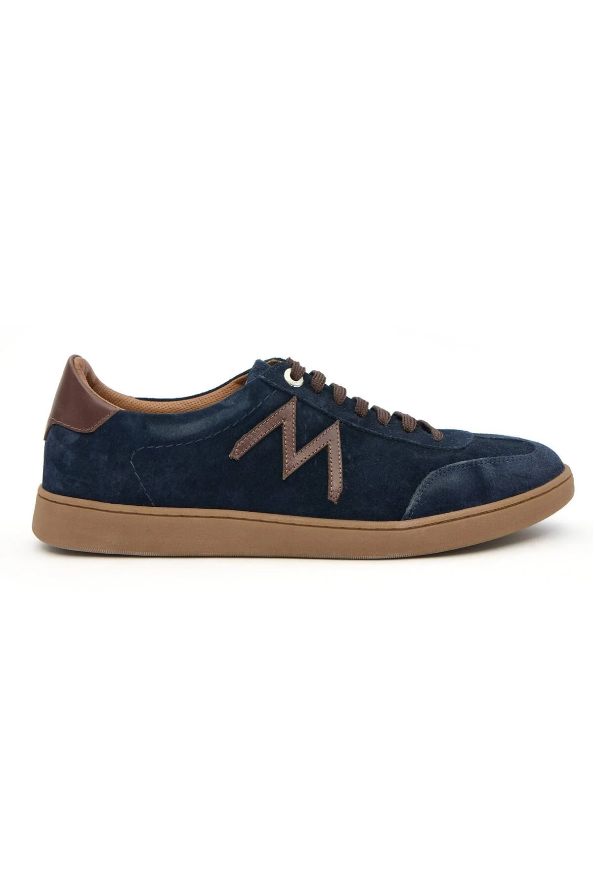 Hemington - El Yapımı Süet Deri M Logo Detaylı Lacivert Sneaker (1)