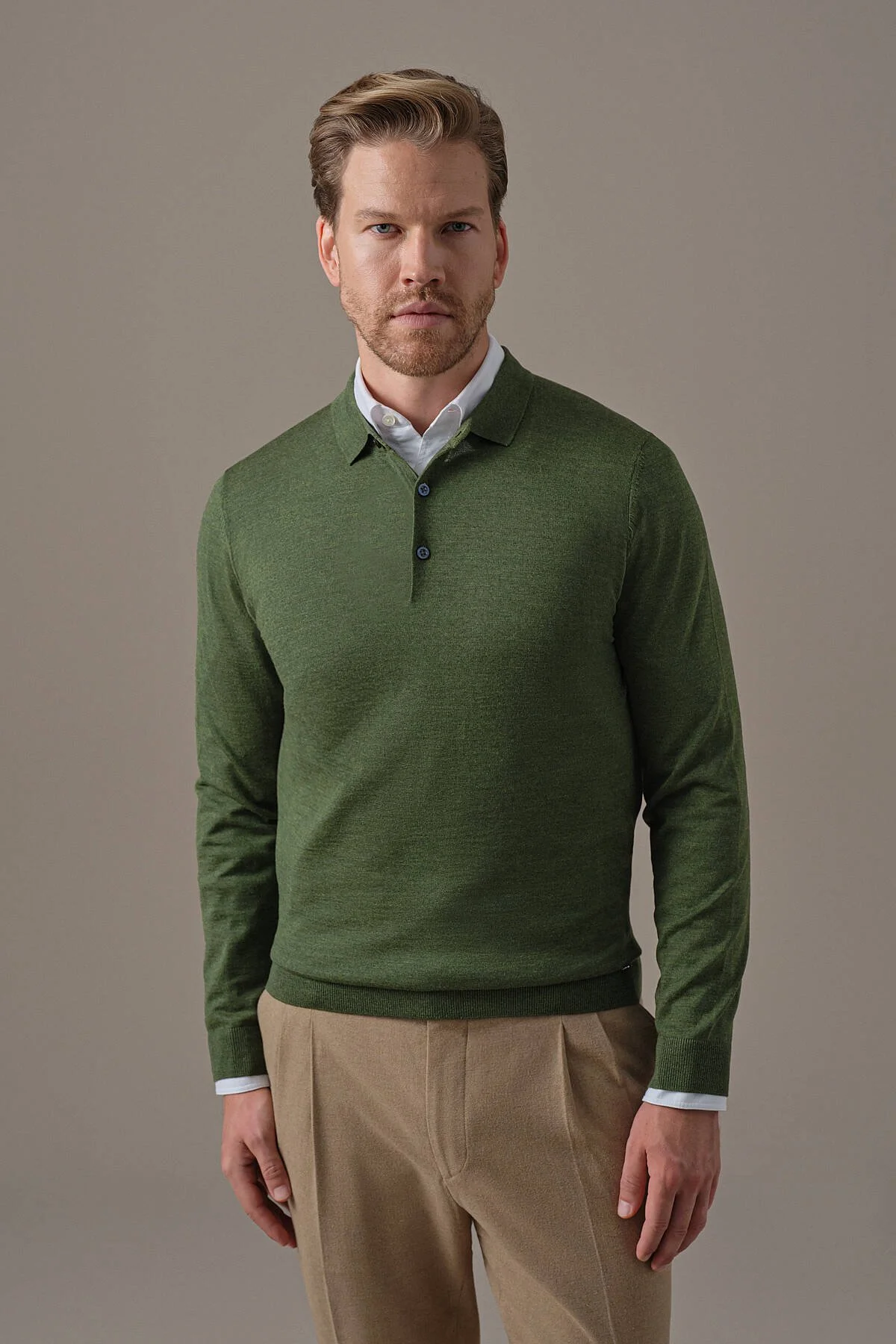 Hemington - Extrafine Merino Açık Yeşil 3 Düğme Polo Triko (1)