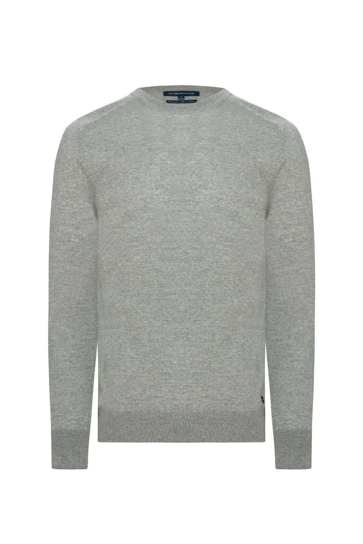 Hemington - Extrafine Merino Bisiklet Yaka Açık Gri Triko (6)