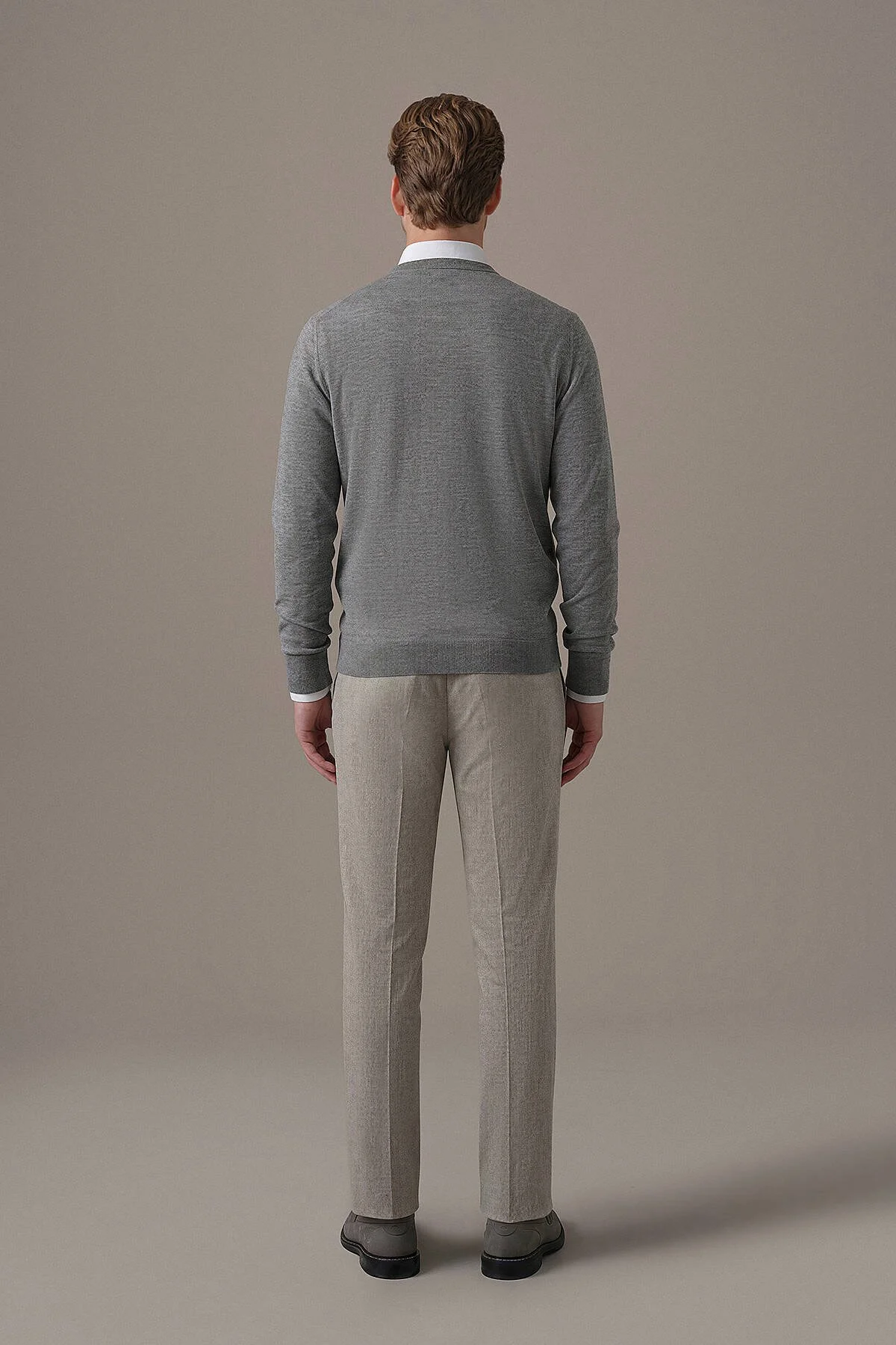 Hemington - Extrafine Merino Bisiklet Yaka Açık Gri Triko (5)