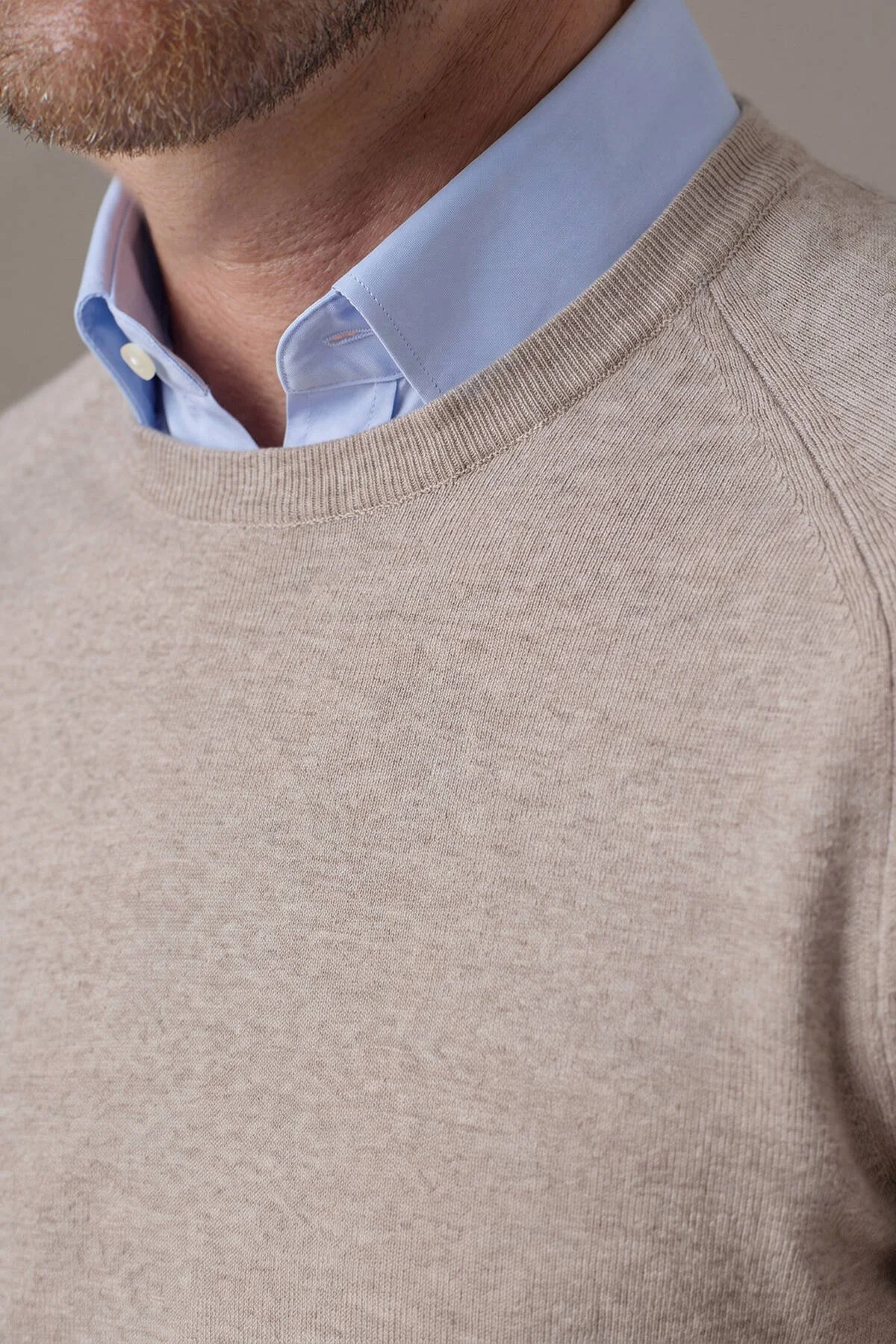 Hemington - Extrafine Merino Bisiklet Yaka Bej Triko (4)