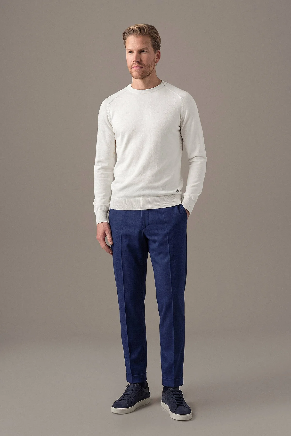 Hemington - Extrafine Merino Bisiklet Yaka Beyaz Triko (2)