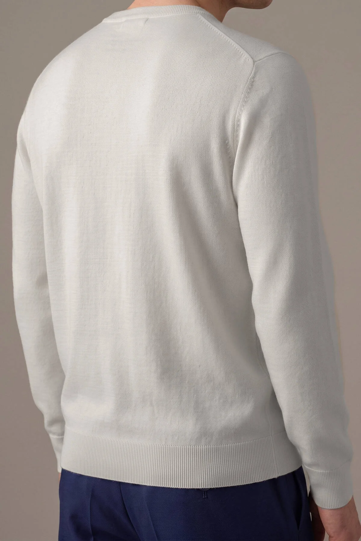 Hemington - Extrafine Merino Bisiklet Yaka Beyaz Triko (4)