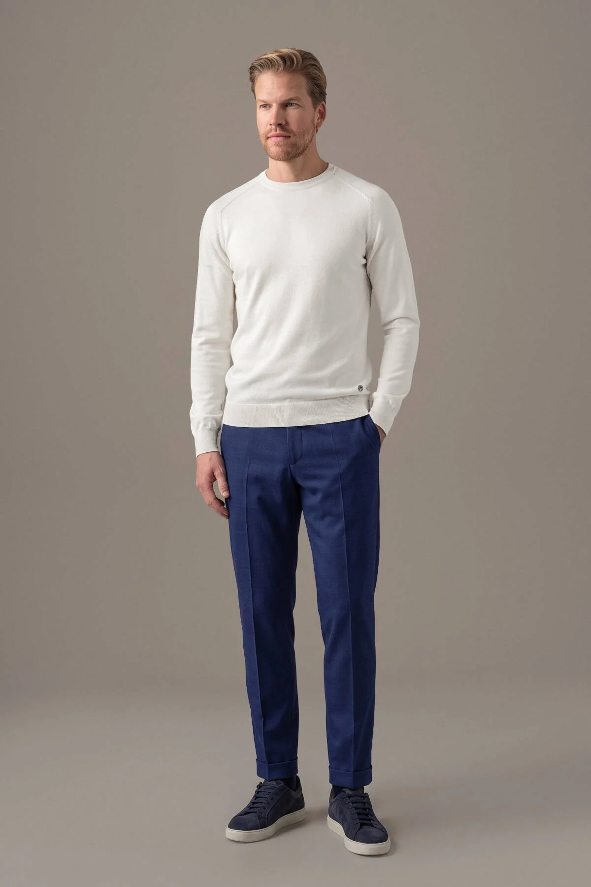 Hemington - Extrafine Merino Bisiklet Yaka Beyaz Triko (2)