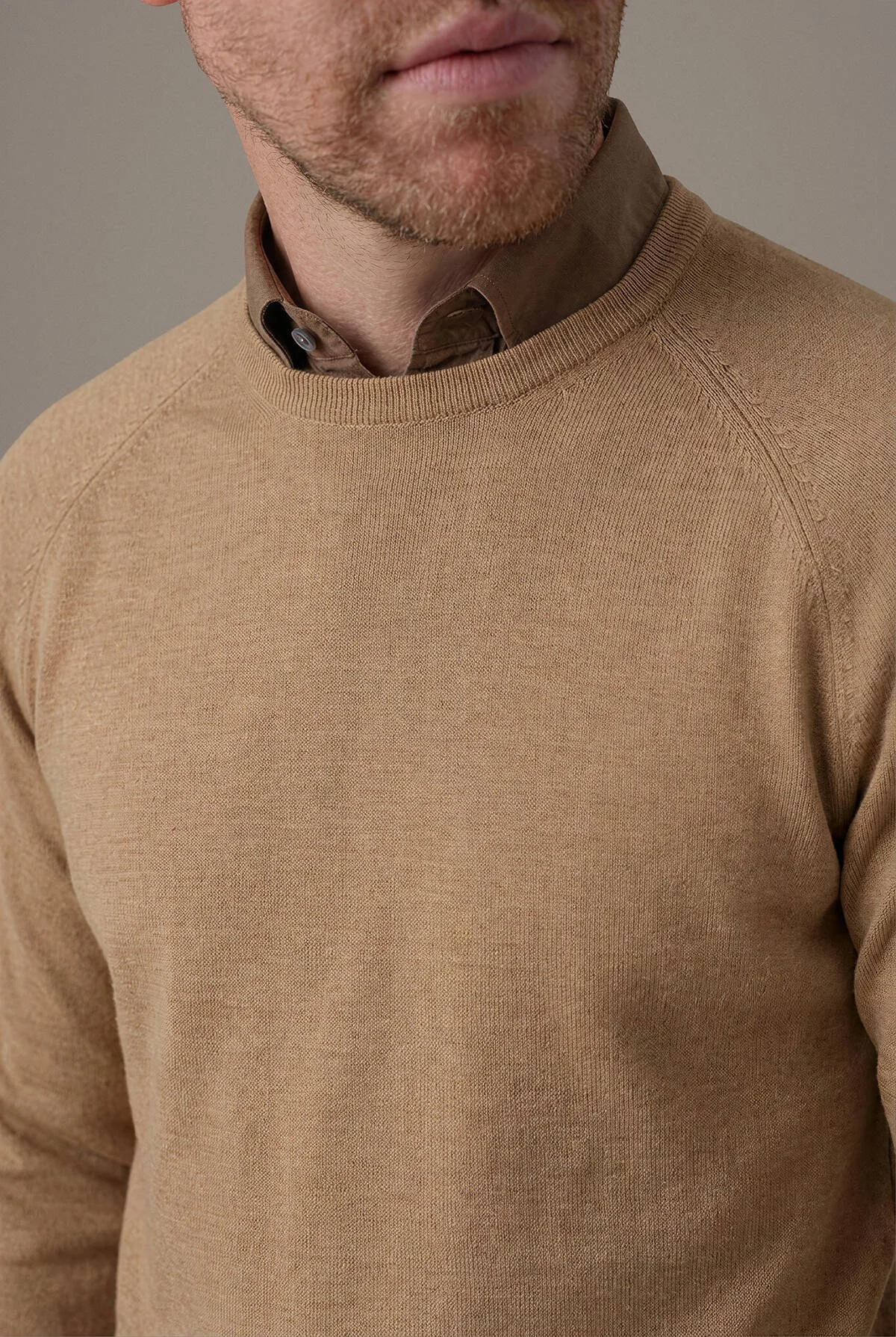 Hemington - Extrafine Merino Bisiklet Yaka Camel Triko (3)