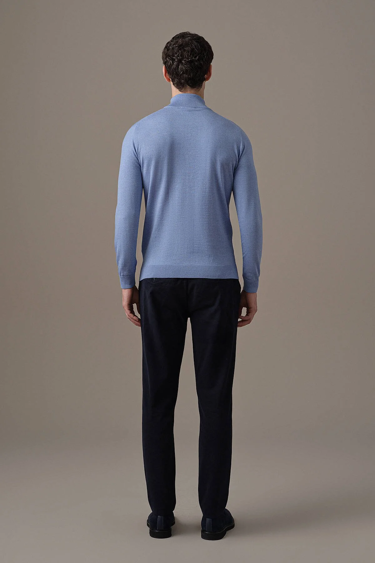 Hemington - Extrafine Merino Fermuarlı Açık Mavi Triko Hırka (5)