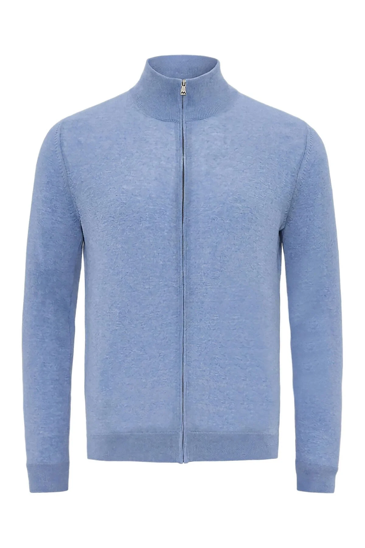 Hemington - Extrafine Merino Fermuarlı Açık Mavi Triko Hırka (6)