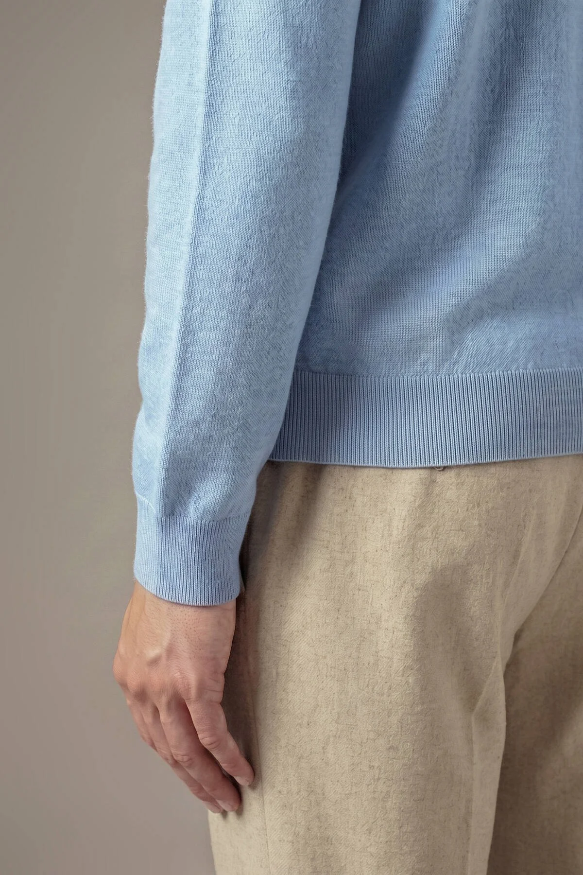 Hemington - Extrafine Merino Gök Mavi 3 Düğme Polo Triko (4)